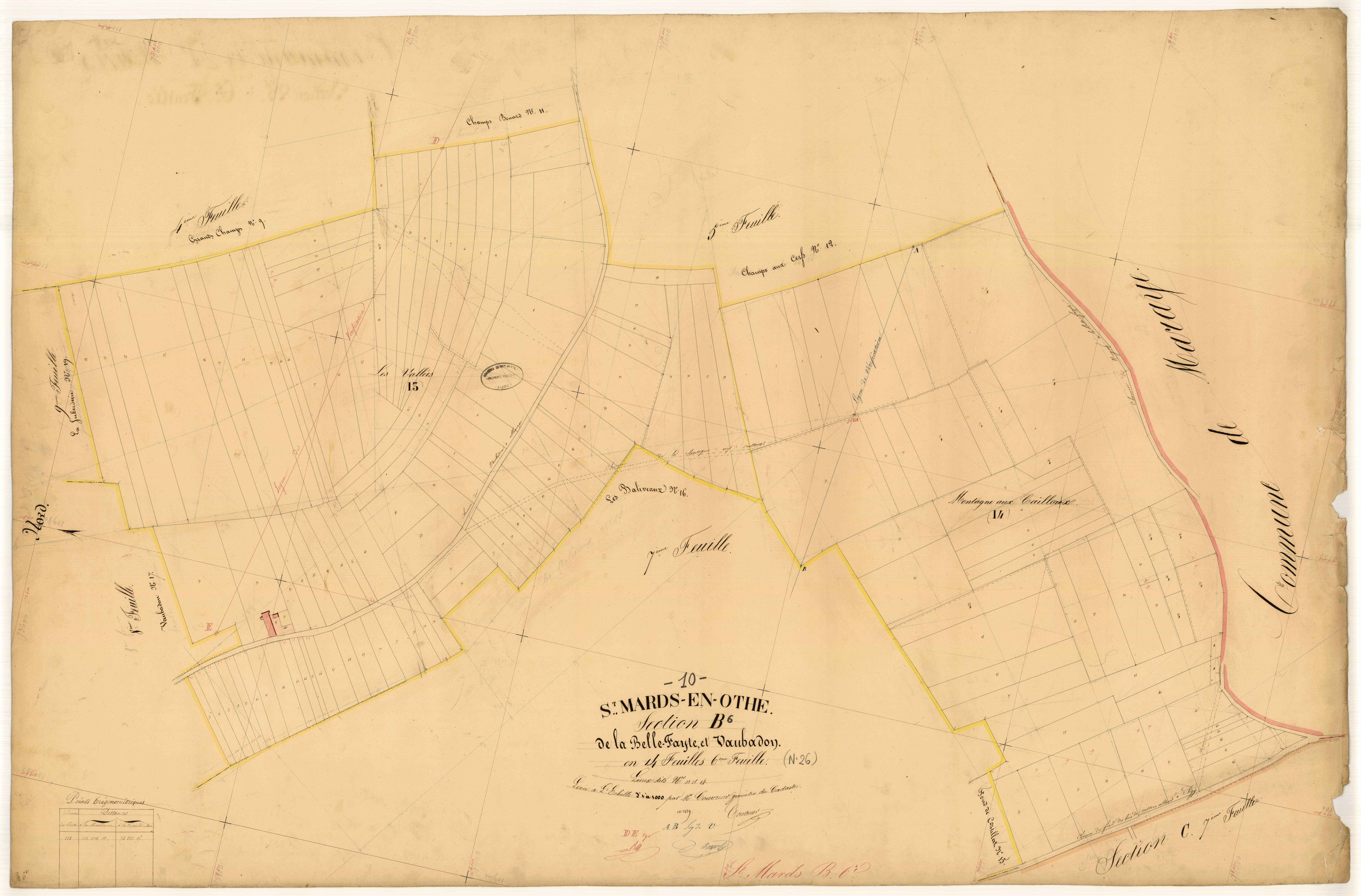 Saint-Mards-en-Othe, section B dite de la Belle Fayte et Vaubadon, feuille n° 6