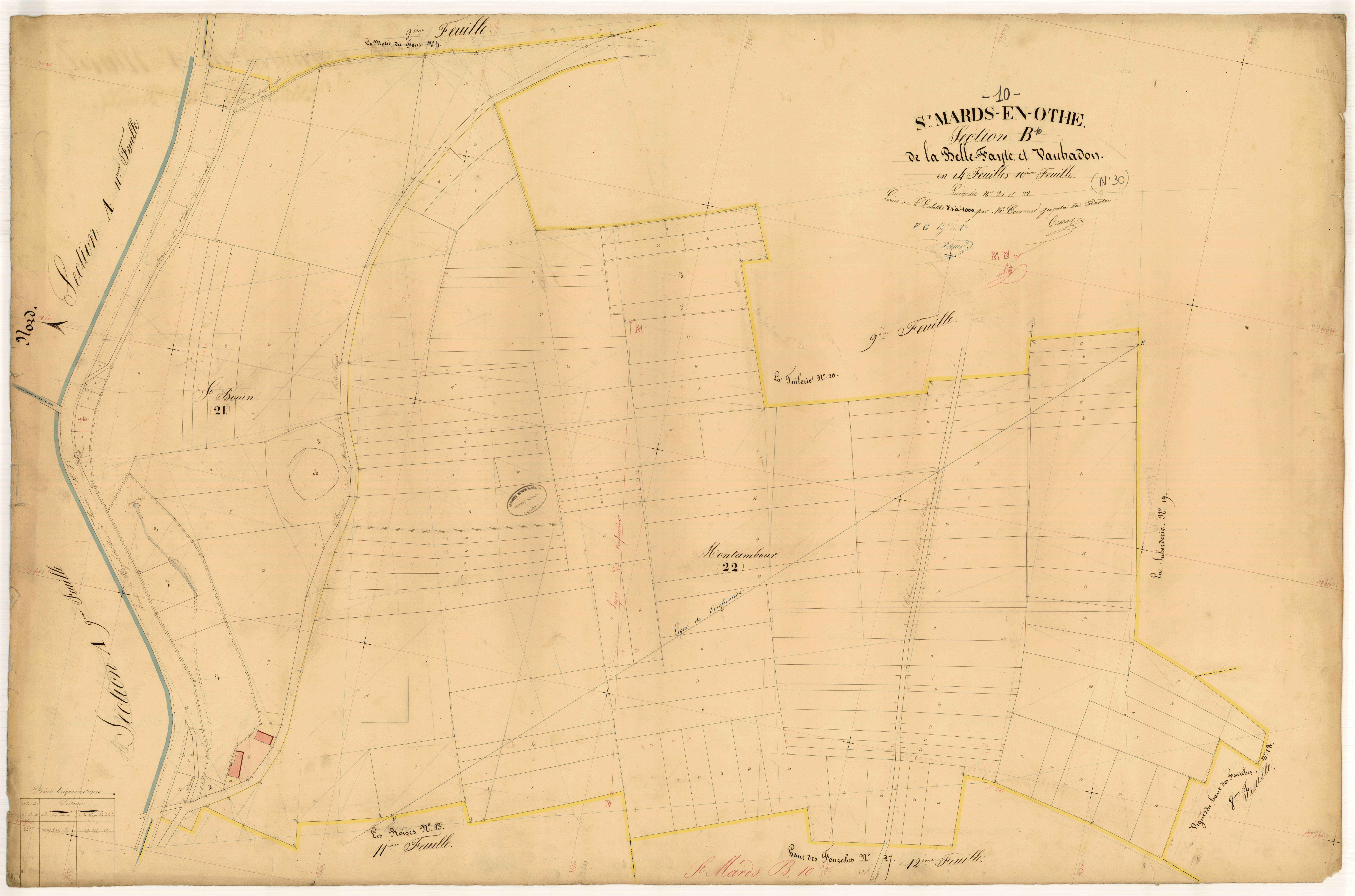 Saint-Mards-en-Othe, section B dite de la Belle Fayte et Vaubadon, feuille n° 10