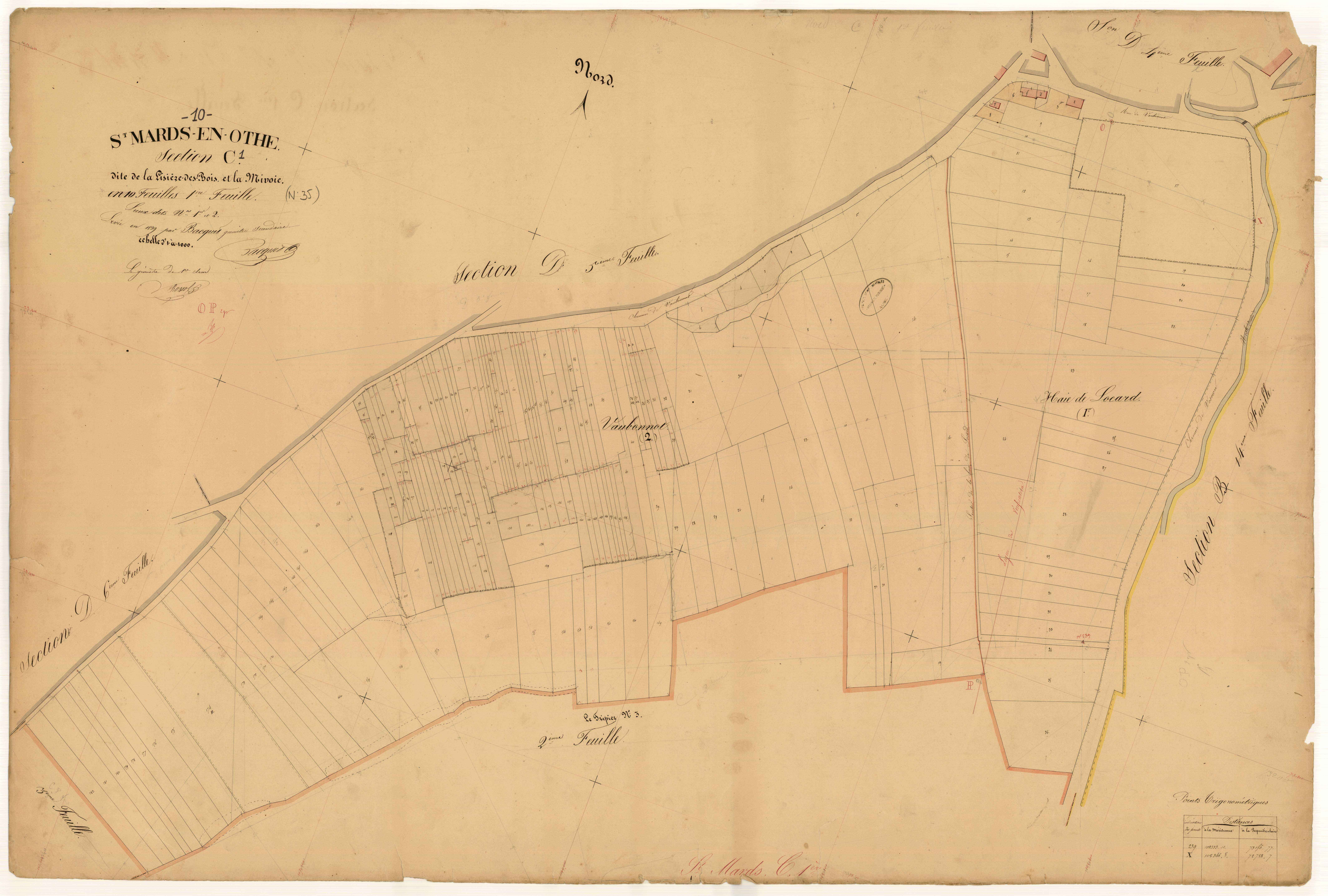 Saint-Mards-en-Othe, section C dite de la Lisière des Bois et la Mivoie, feuille n° 1