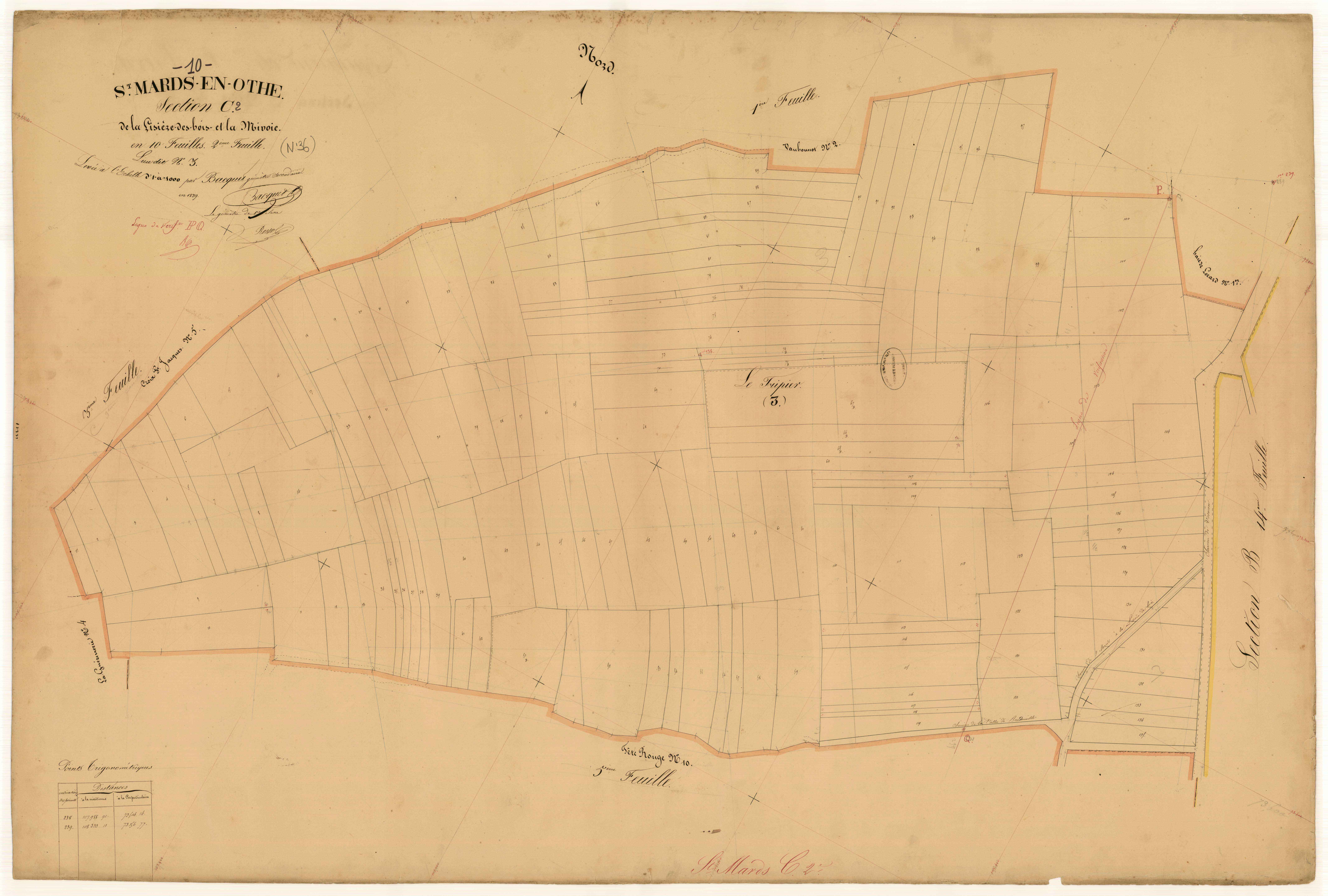 Saint-Mards-en-Othe, section C dite de la Lisière des Bois et la Mivoie, feuille n° 2