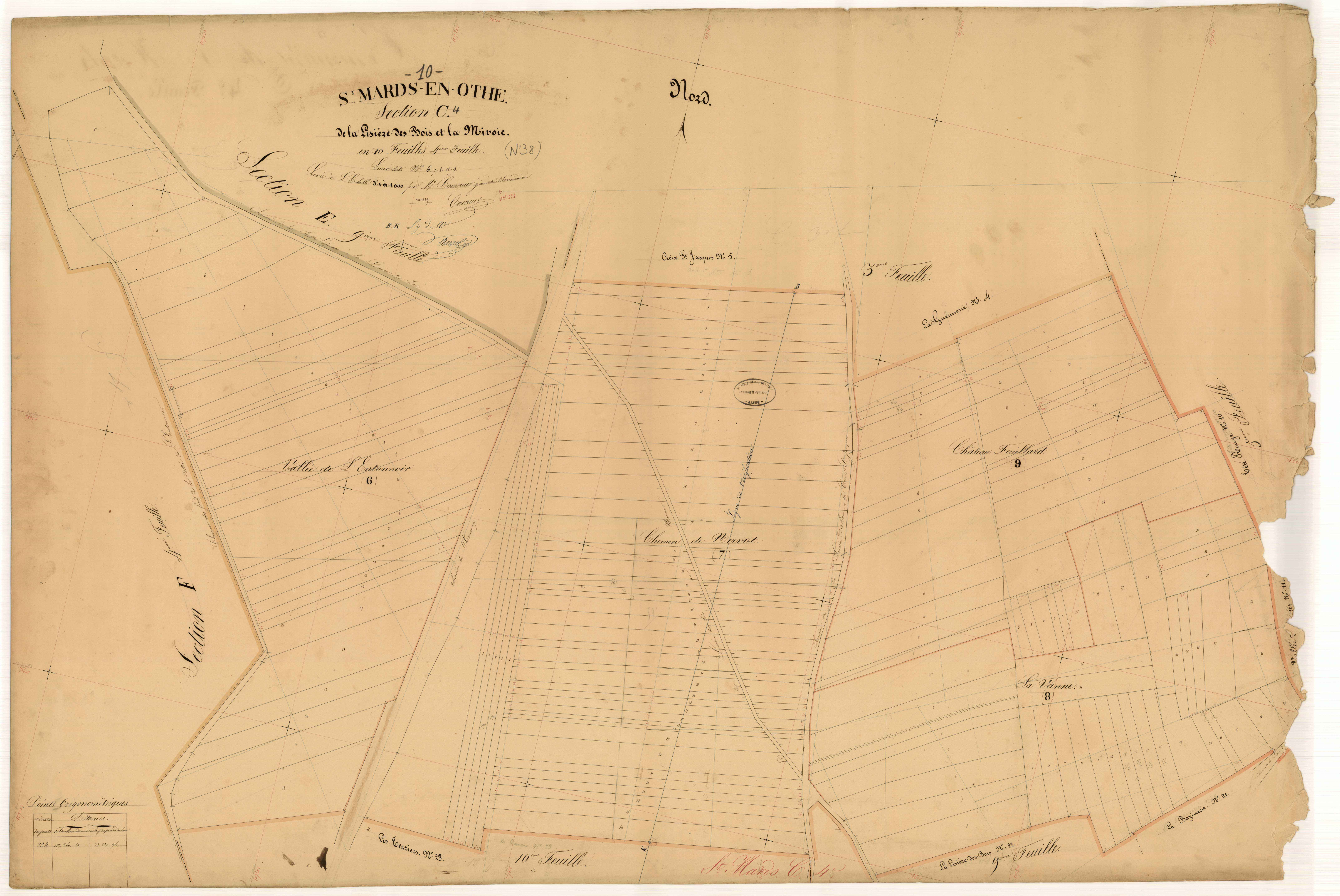 Saint-Mards-en-Othe, section C dite de la Lisière des Bois et la Mivoie, feuille n° 4