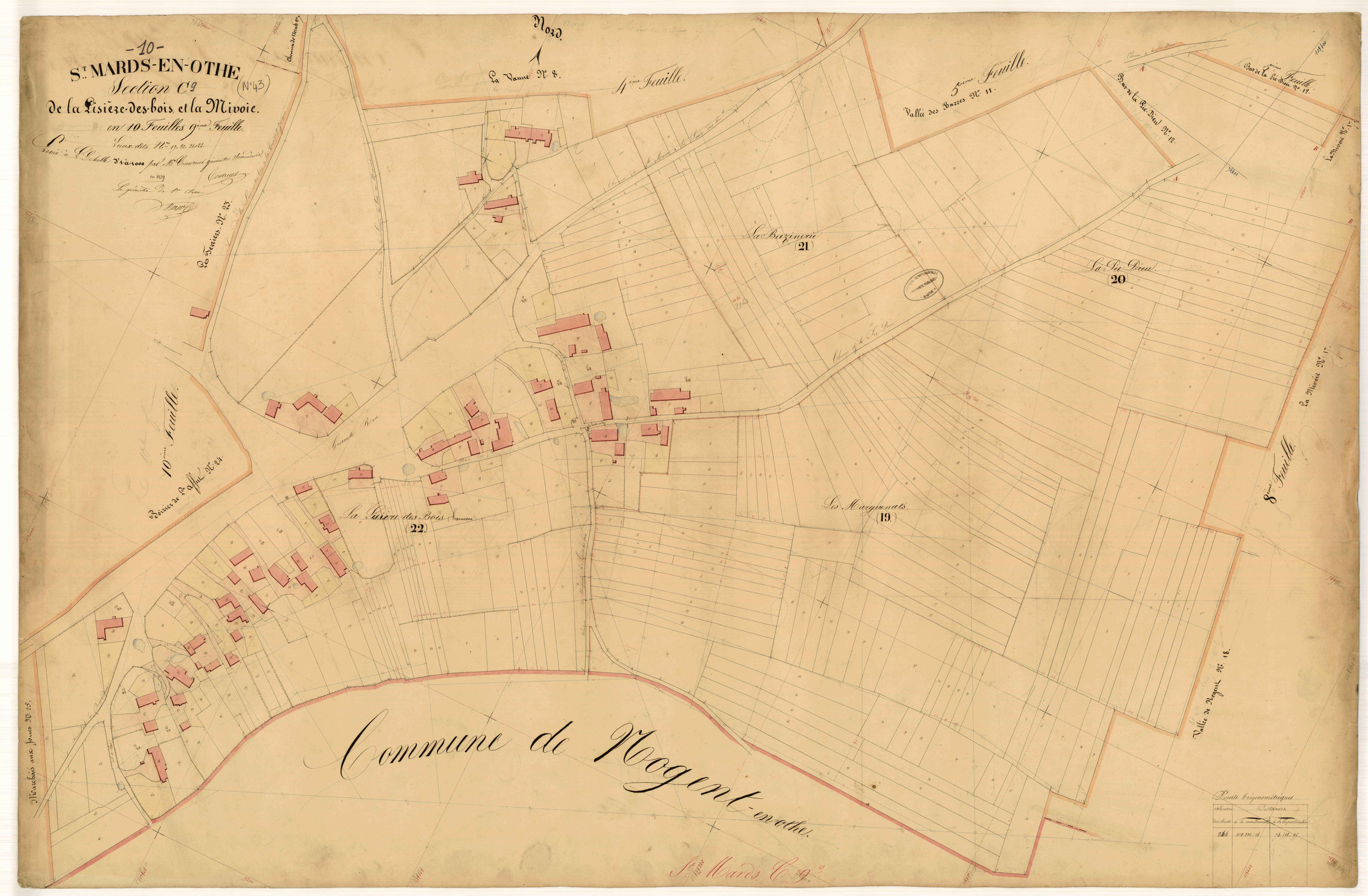 Saint-Mards-en-Othe, section C dite de la Lisière des Bois et la Mivoie, feuille n° 9