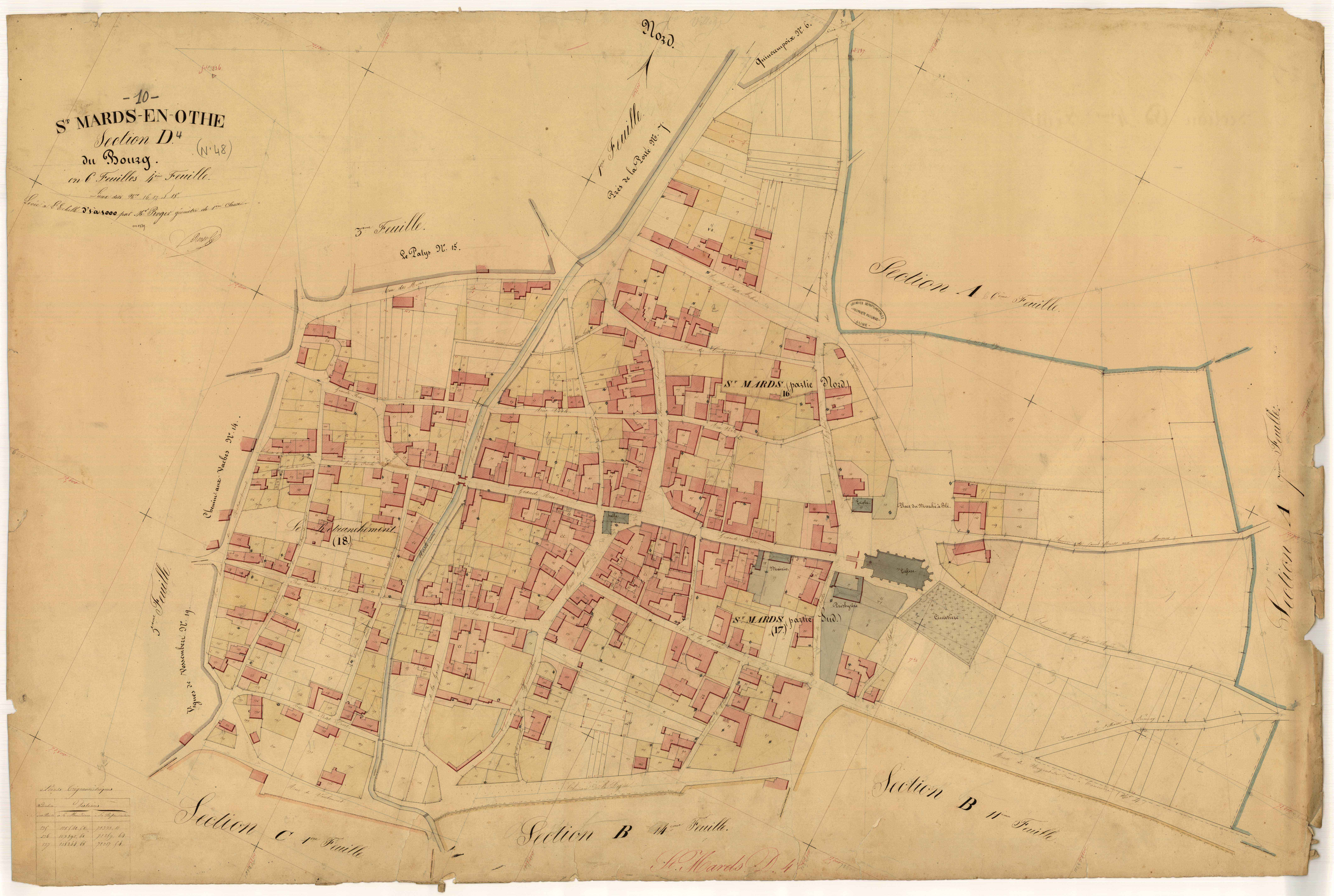 Saint-Mards-en-Othe, section D dite du Bourg, feuille n° 4