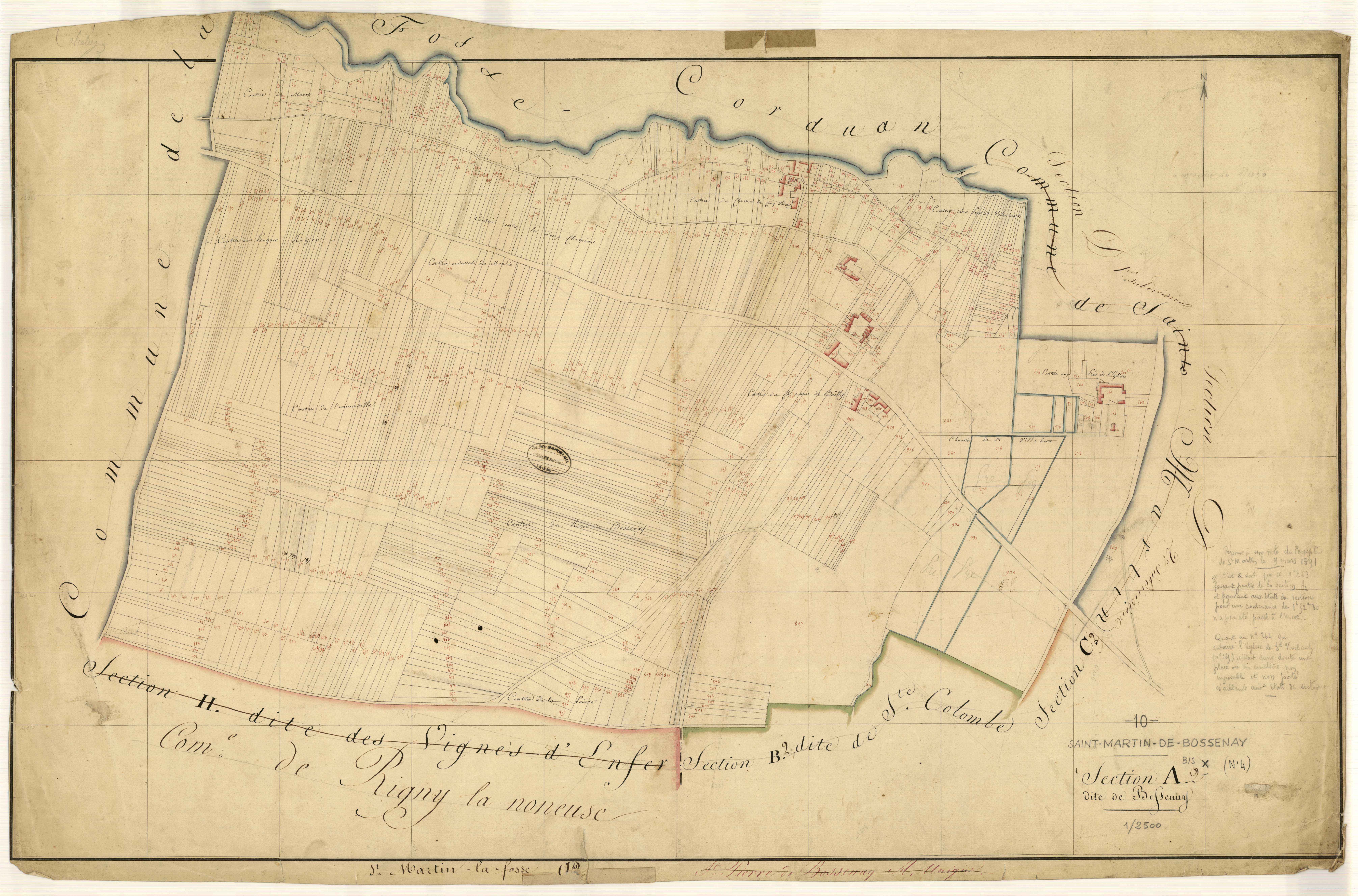 Saint-Martin-de-Bossenay, section A dite de Bossenay, feuille n° 2 bis