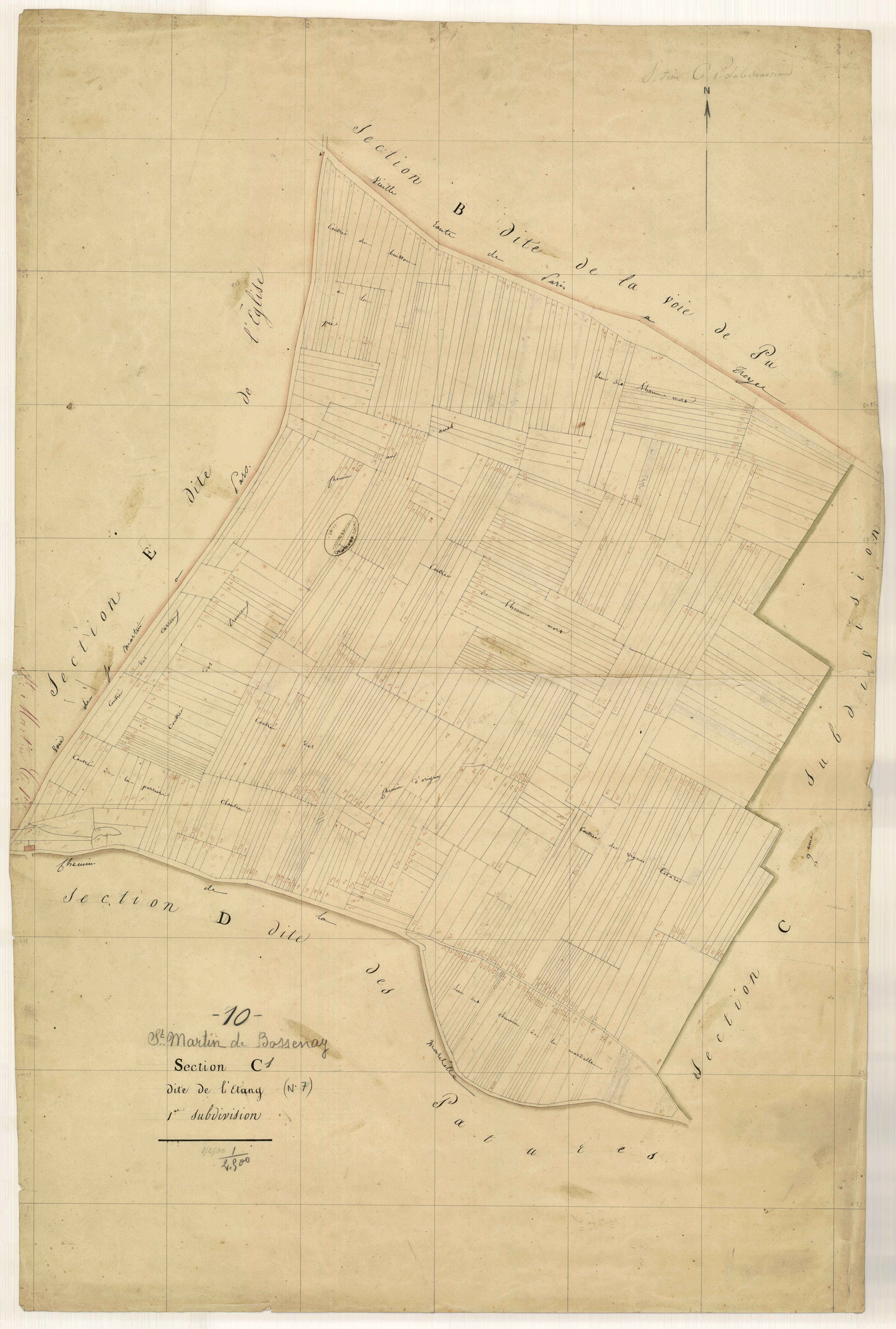 Saint-Martin-de-Bossenay, section C dite de l'Etang, feuille n° 1