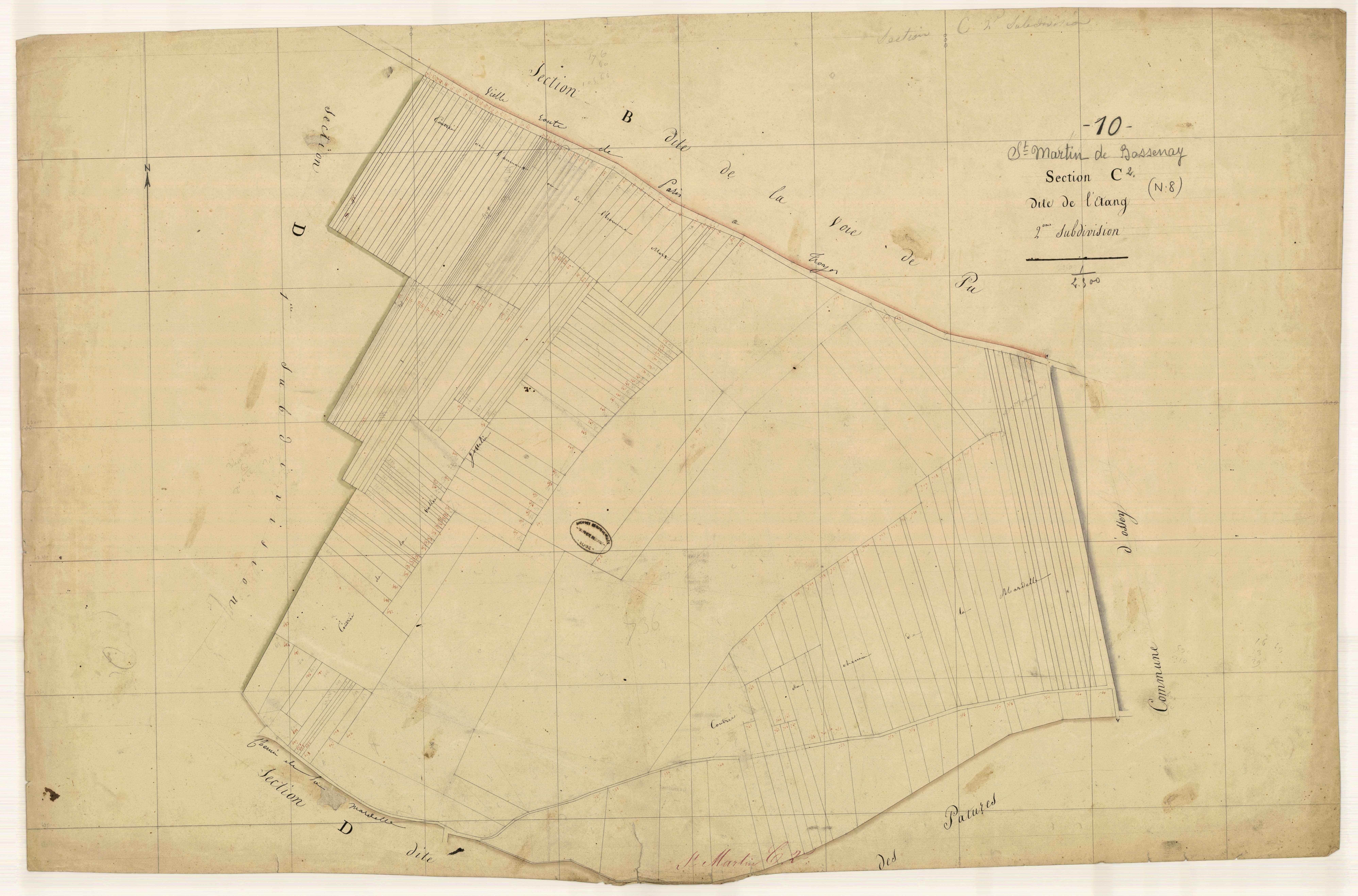 Saint-Martin-de-Bossenay, section C dite de l'Etang, feuille n° 2