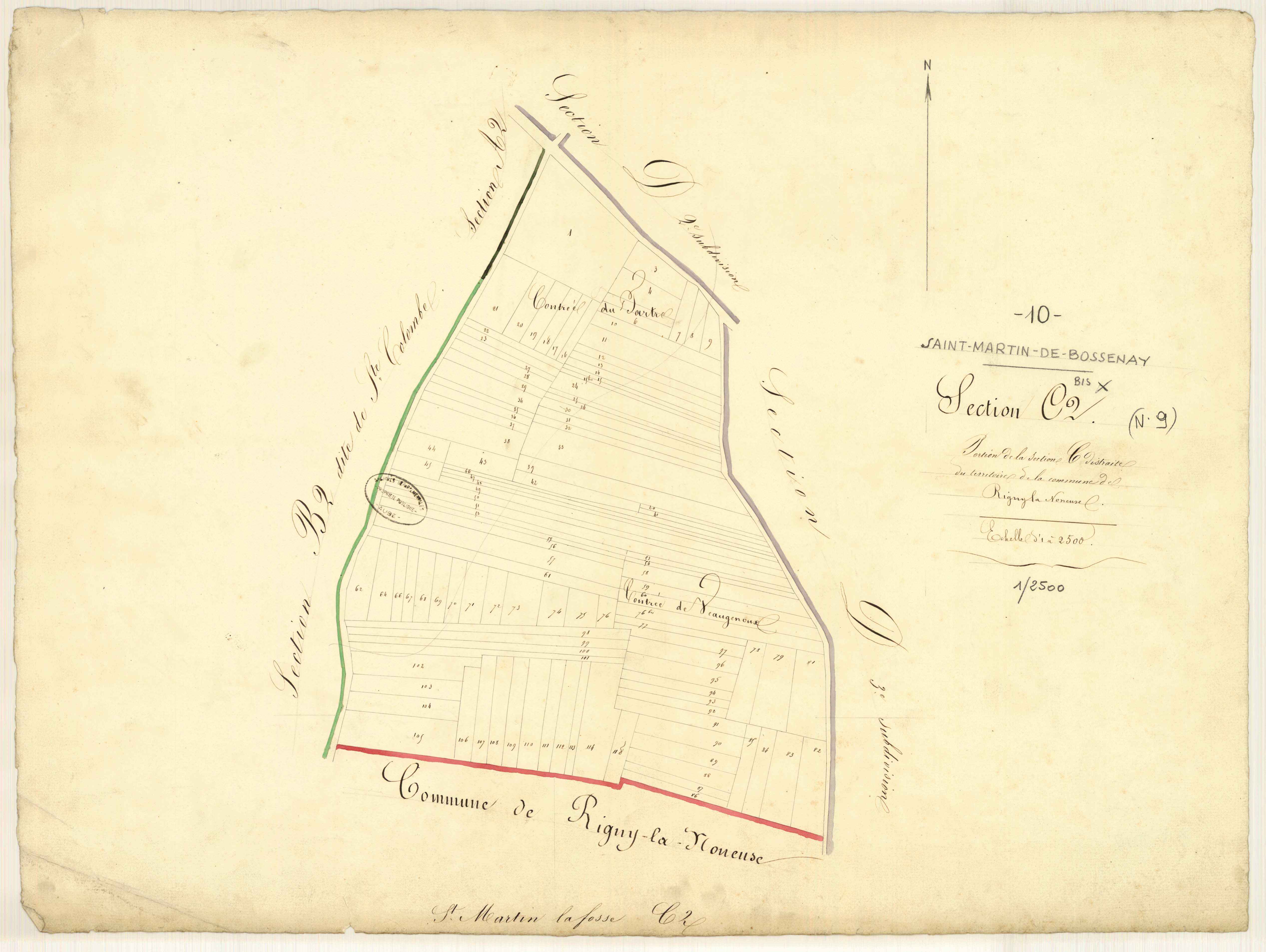 Saint-Martin-de-Bossenay, section C dite de l'Etang, feuille n° 2 bis