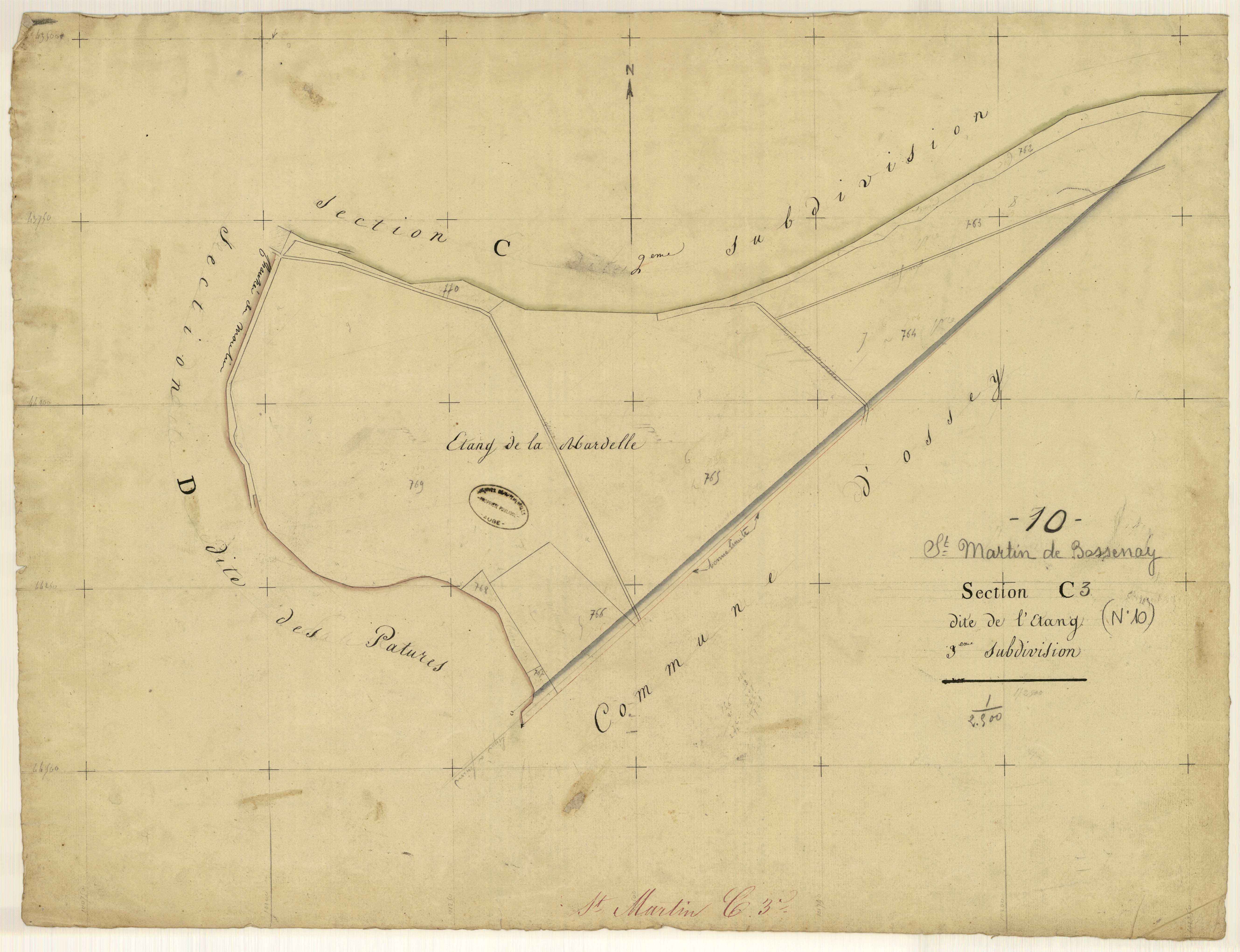 Saint-Martin-de-Bossenay, section C dite de l'Etang, feuille n° 3