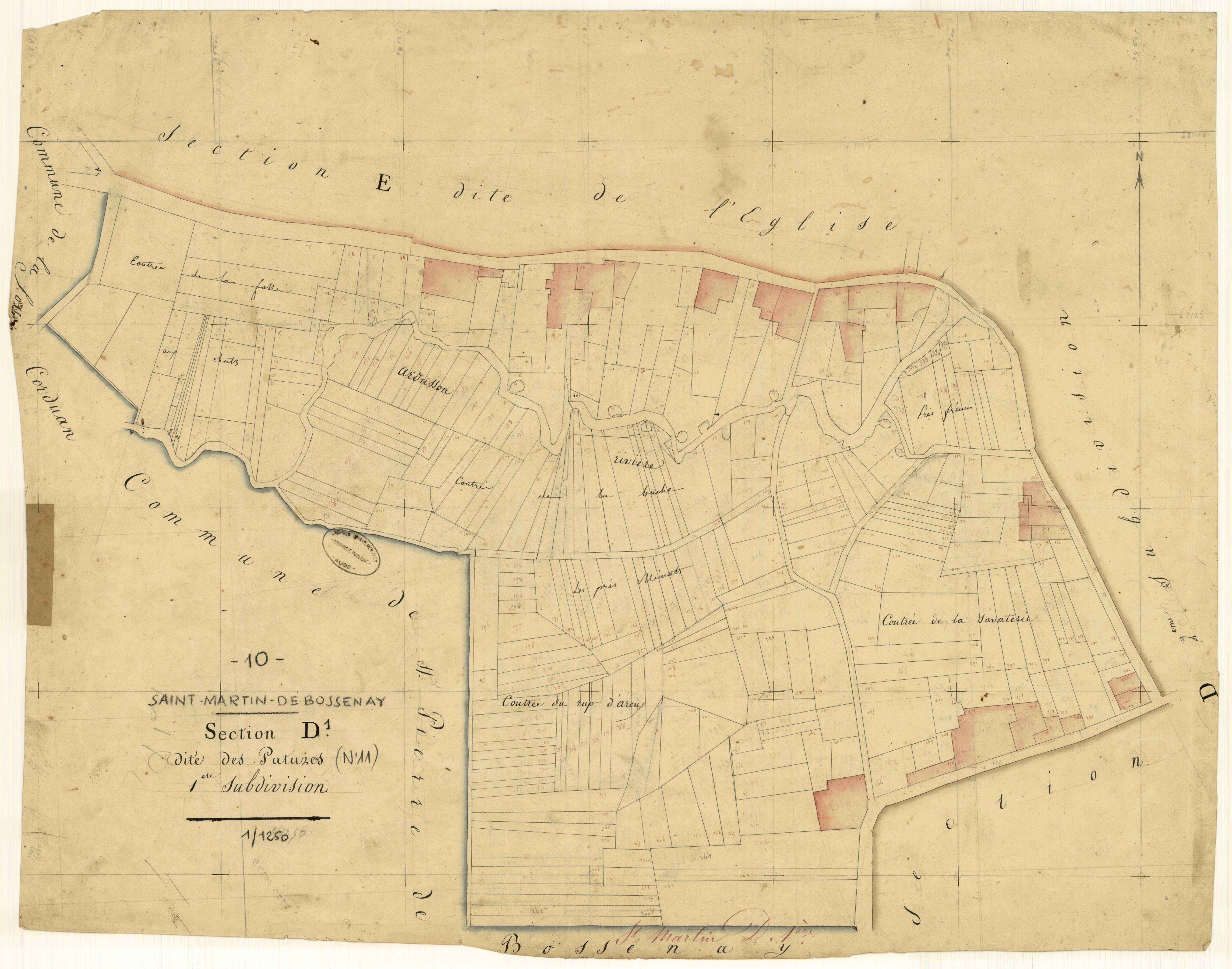 Saint-Martin-de-Bossenay, section D dite des Pâtures, feuille n° 1