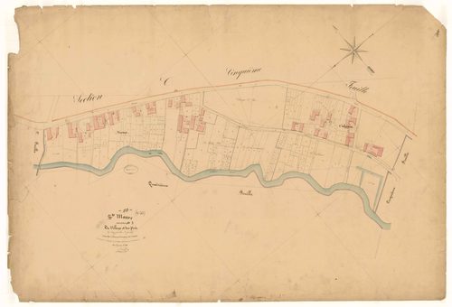 Sainte-Maure, section D dite du Village et des Prés, feuille n° 3, parcelles n° 777-989