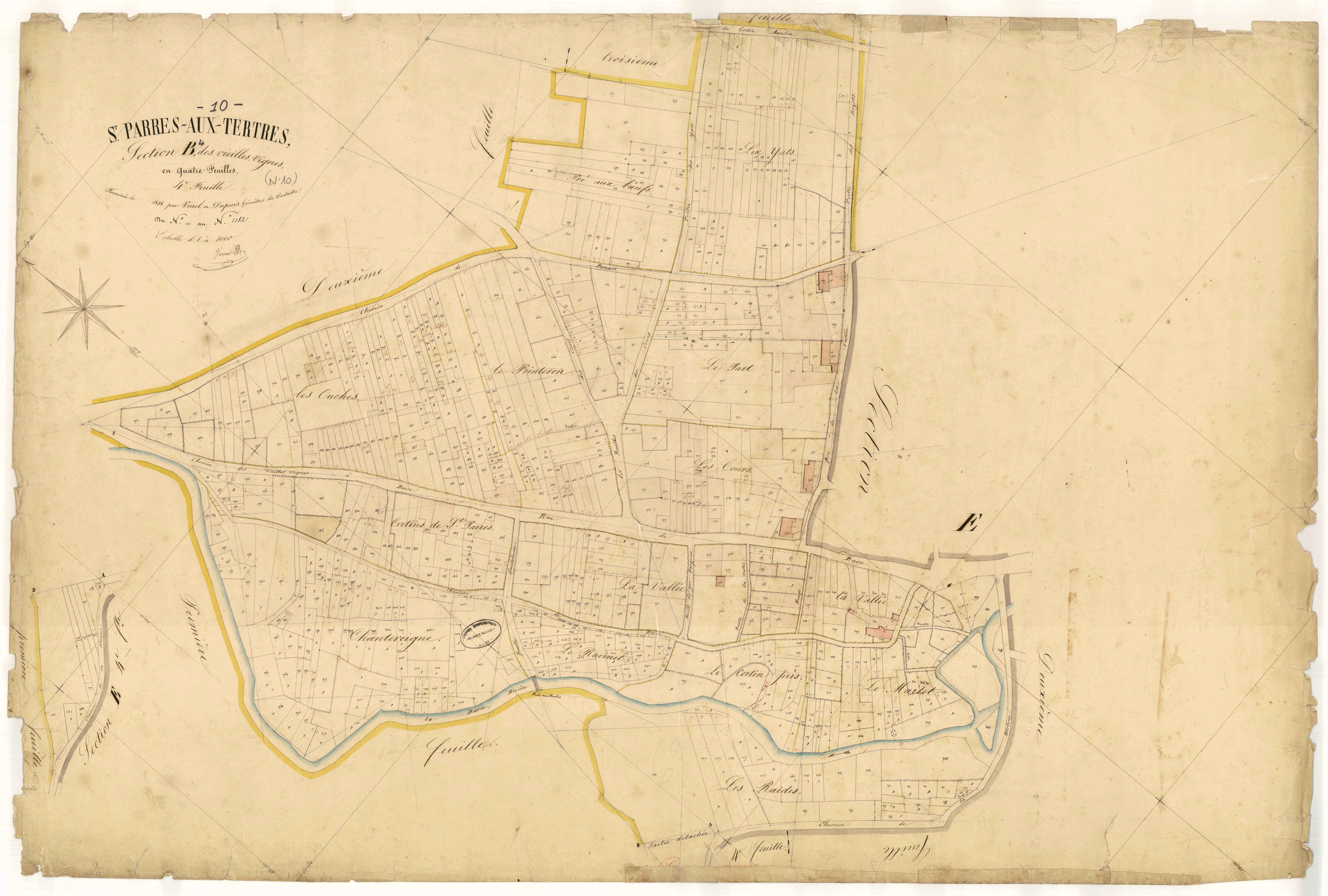 Saint-Parres-aux-Tertres, section B dite des Vieilles Vignes, feuille n° 4, parcelles n° 1523-2182