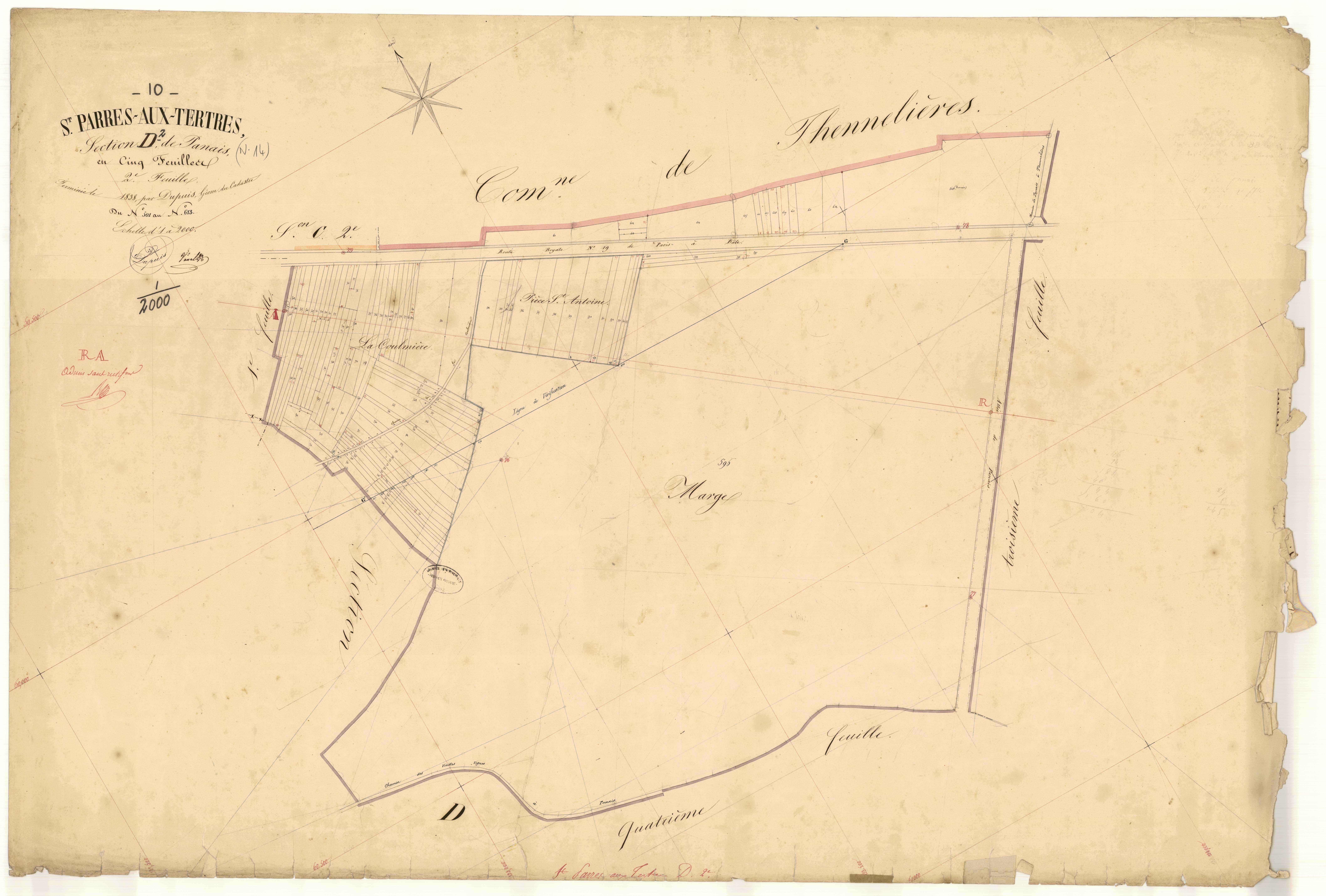Saint-Parres-aux-Tertres, section D dite de Panais, feuille n° 2, parcelles n° 501-613