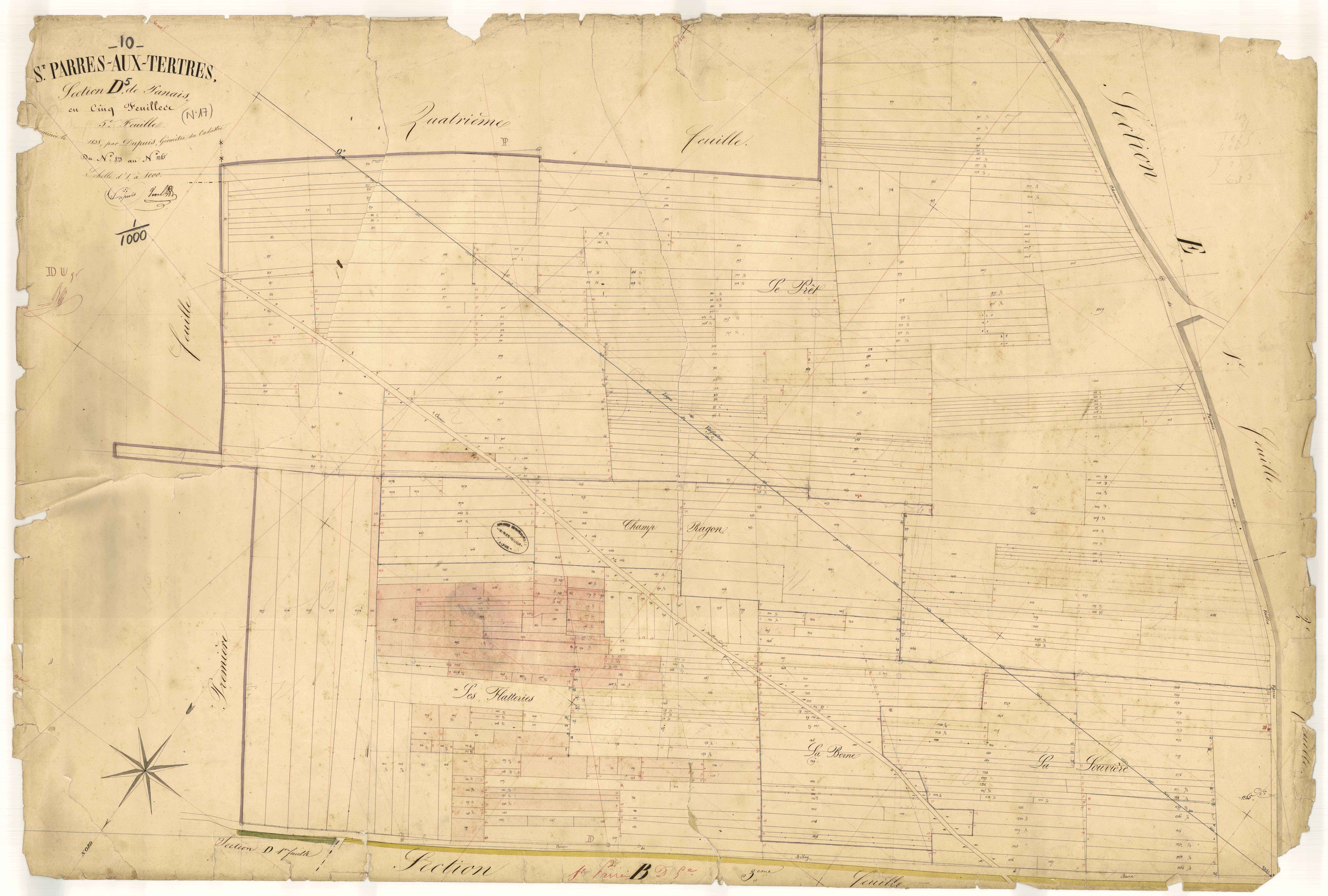 Saint-Parres-aux-Tertres, section D dite de Panais, feuille n° 5, parcelles n° 873-1265