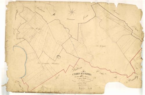 Saint-Parres-aux-Tertres, section E dite de Baire, feuille n° 3, parcelles n° 885-977