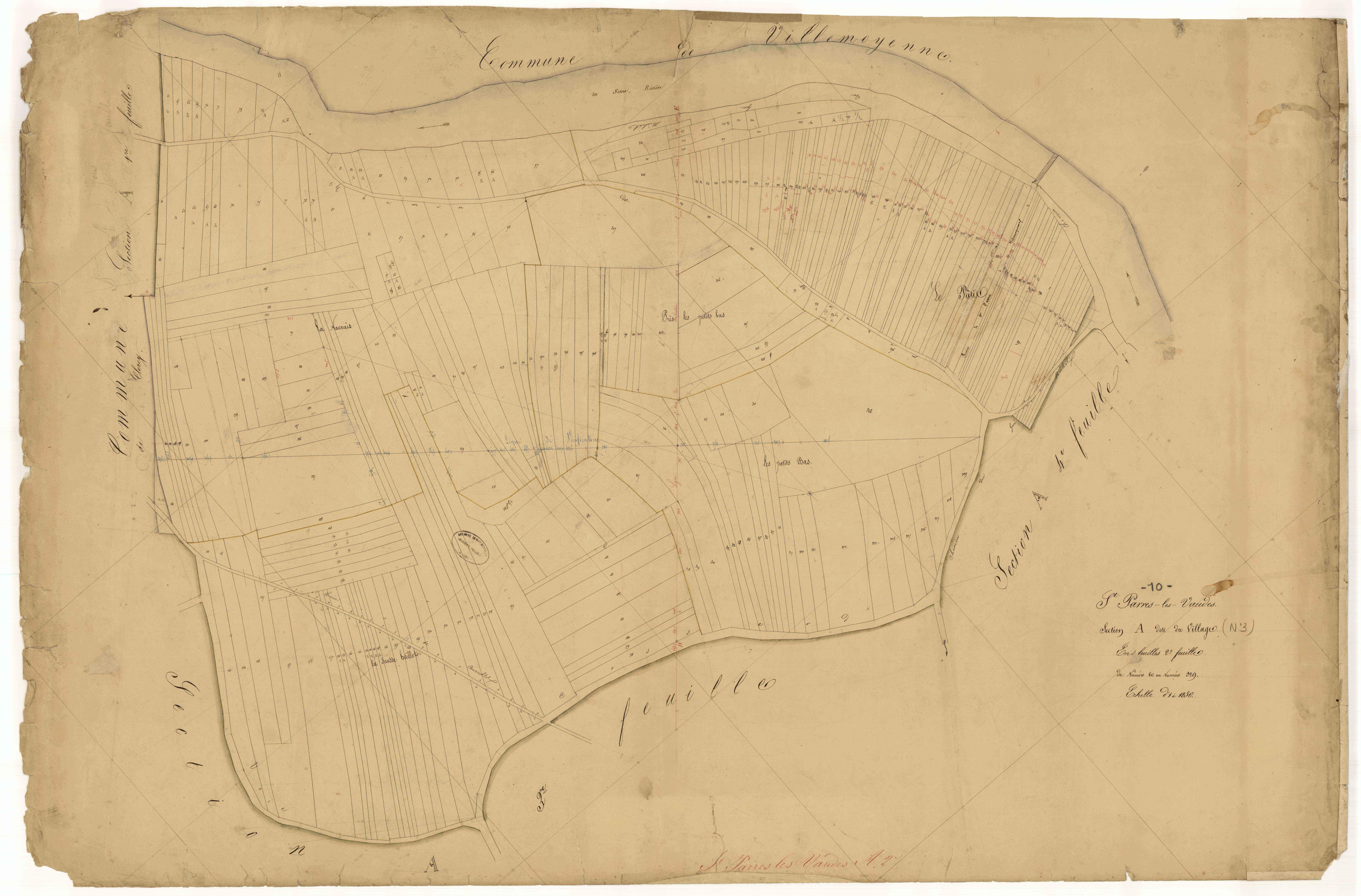 Saint-Parres-les-Vaudes, section A dite du Village, feuille n° 2, parcelles n° 60-329