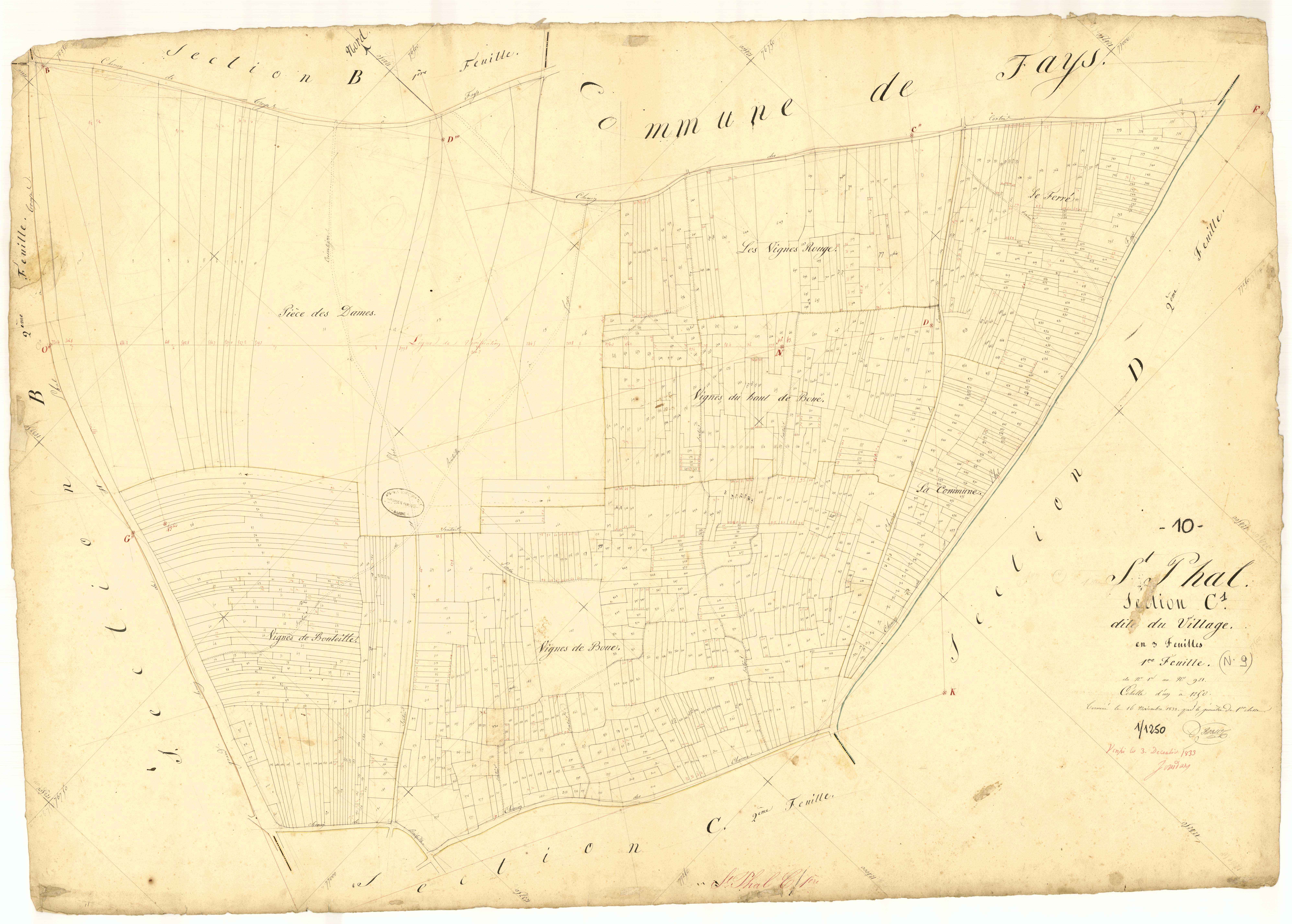 Saint-Phal, section C dite du Village, feuille n° 1, parcelles n° 1-921