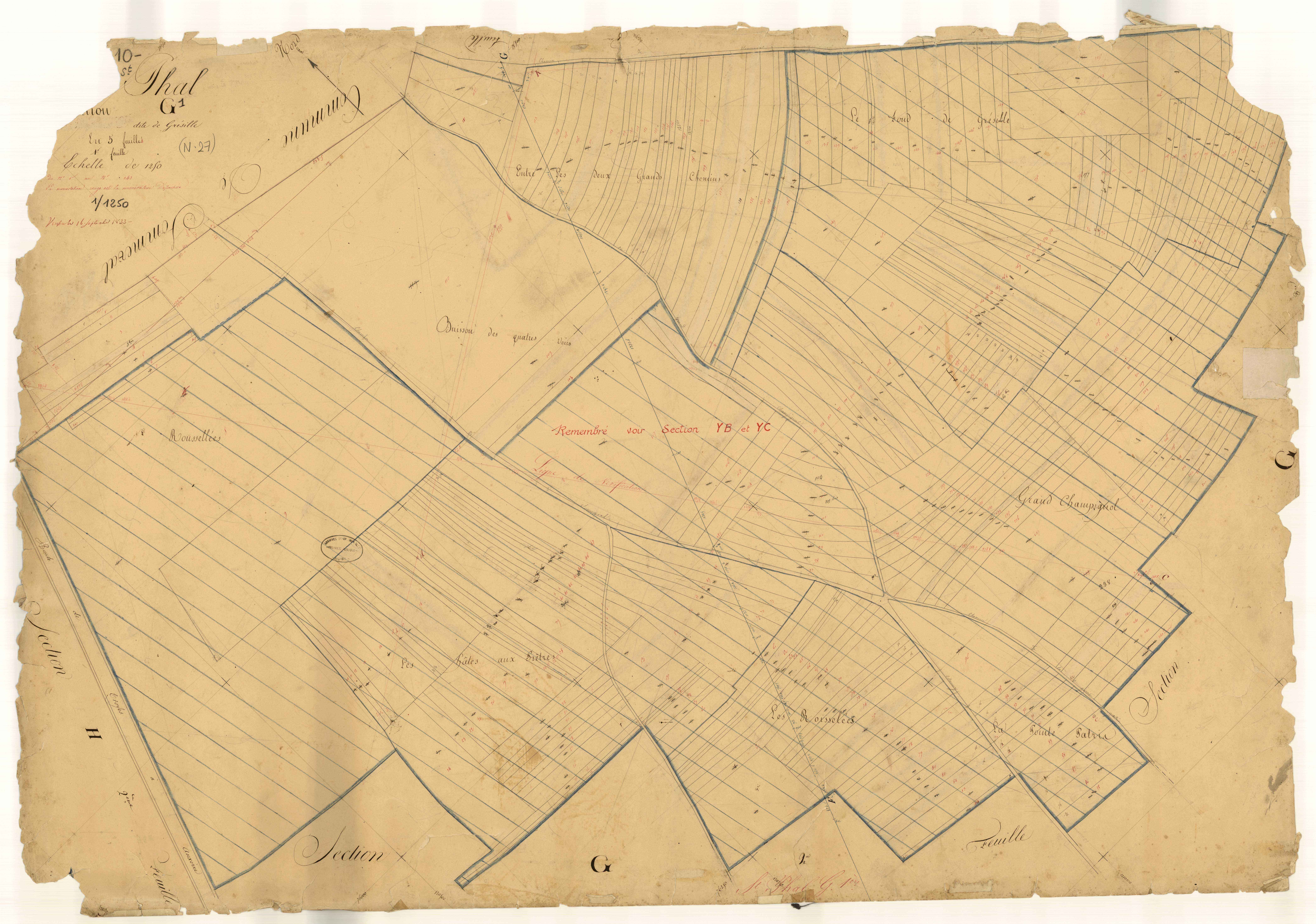 Saint-Phal, section G dite de Grésille, feuille n° 1, parcelles n° 1-243