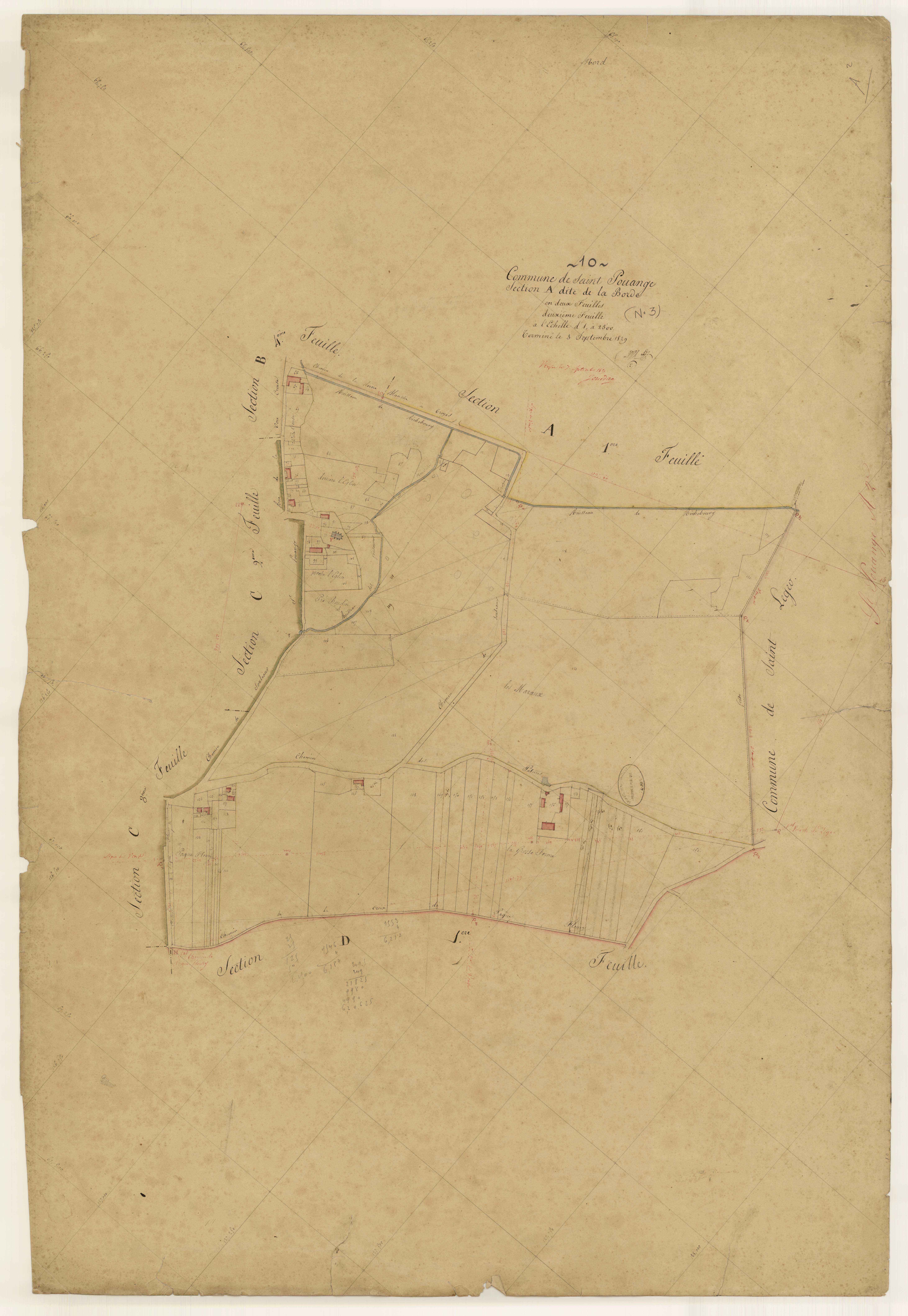 Saint-Pouange, section A dite de la Borde, feuille n° 2