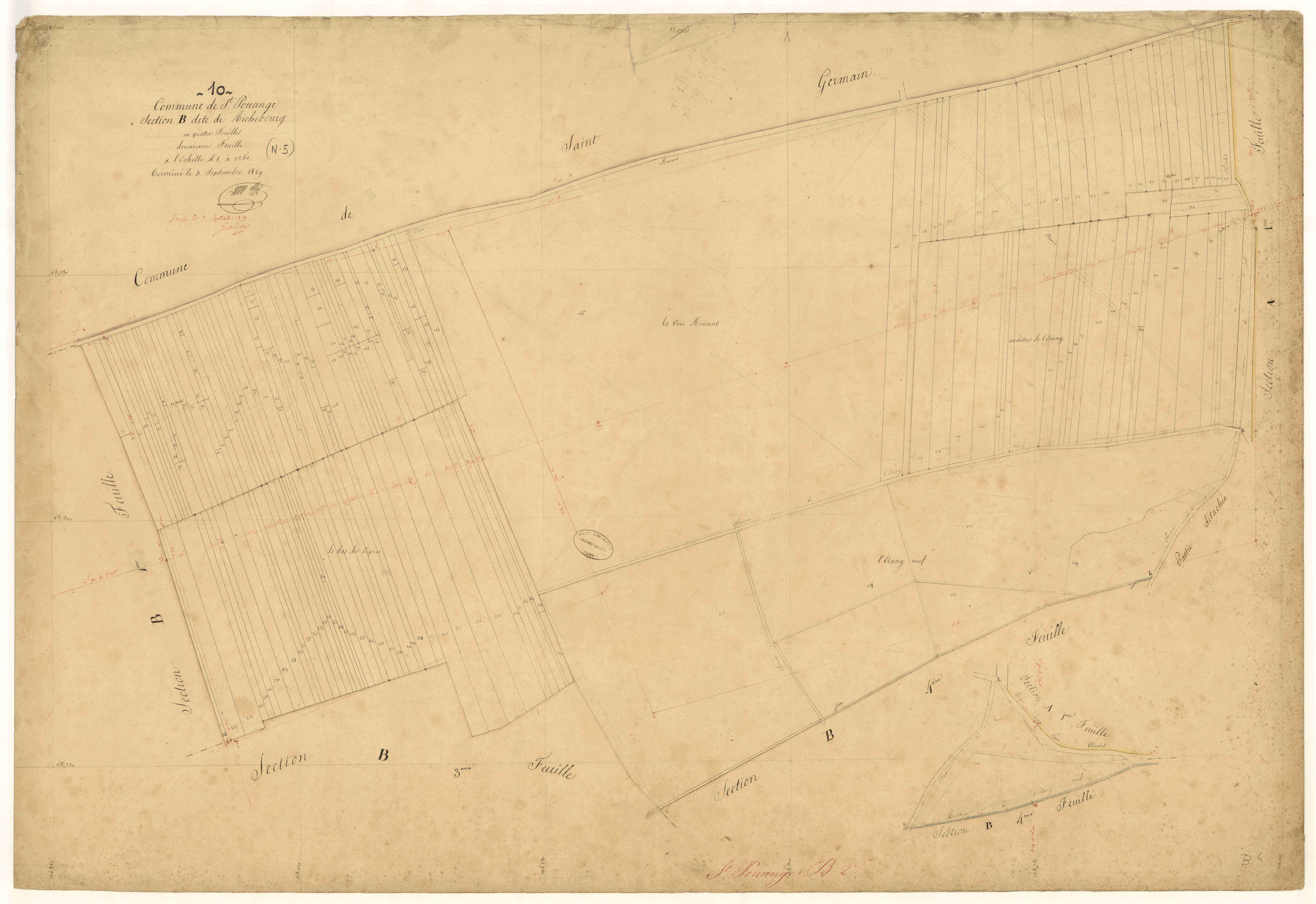 Saint-Pouange, section B dite de Richebourg, feuille n° 2