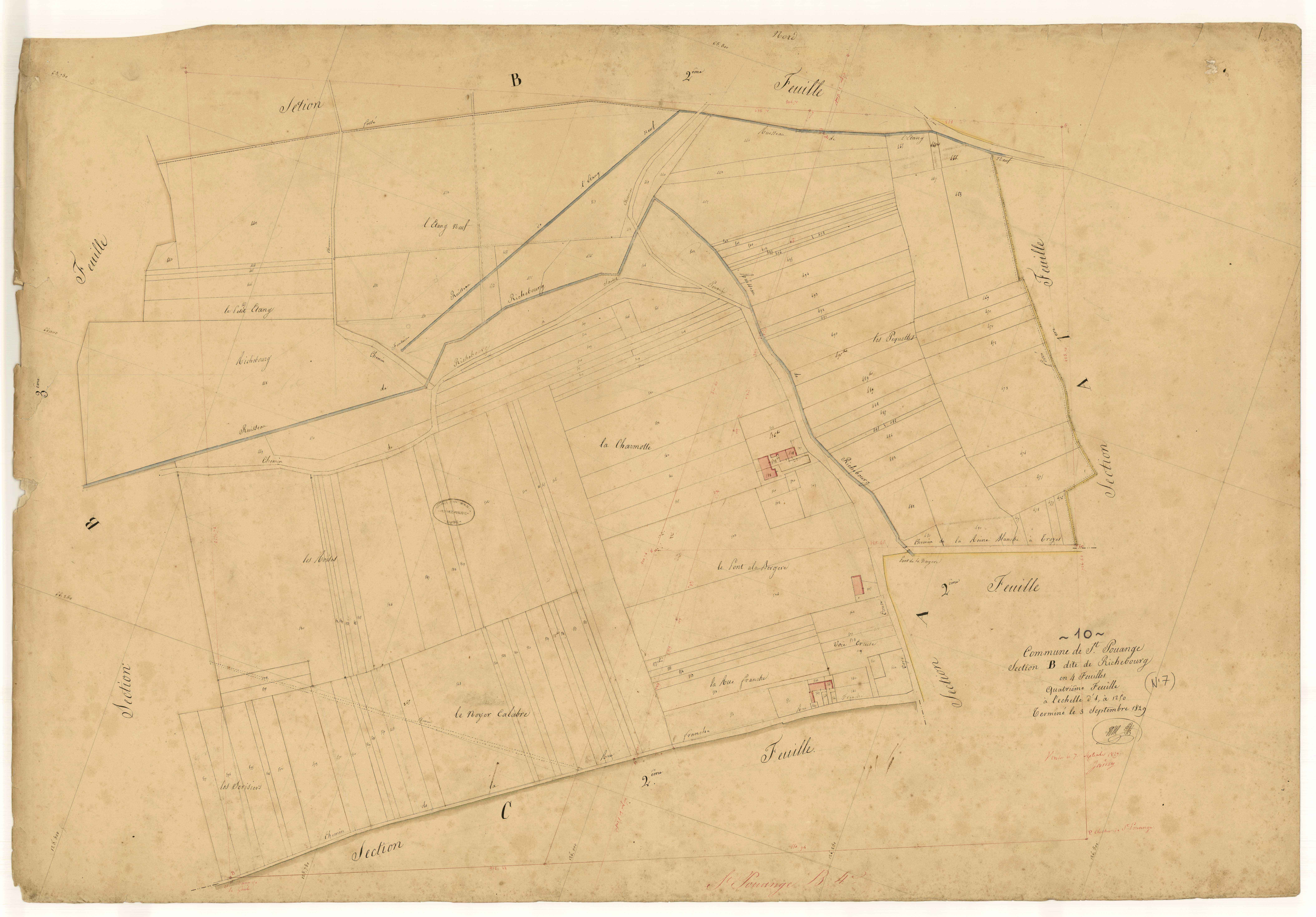 Saint-Pouange, section B dite de Richebourg, feuille n° 4