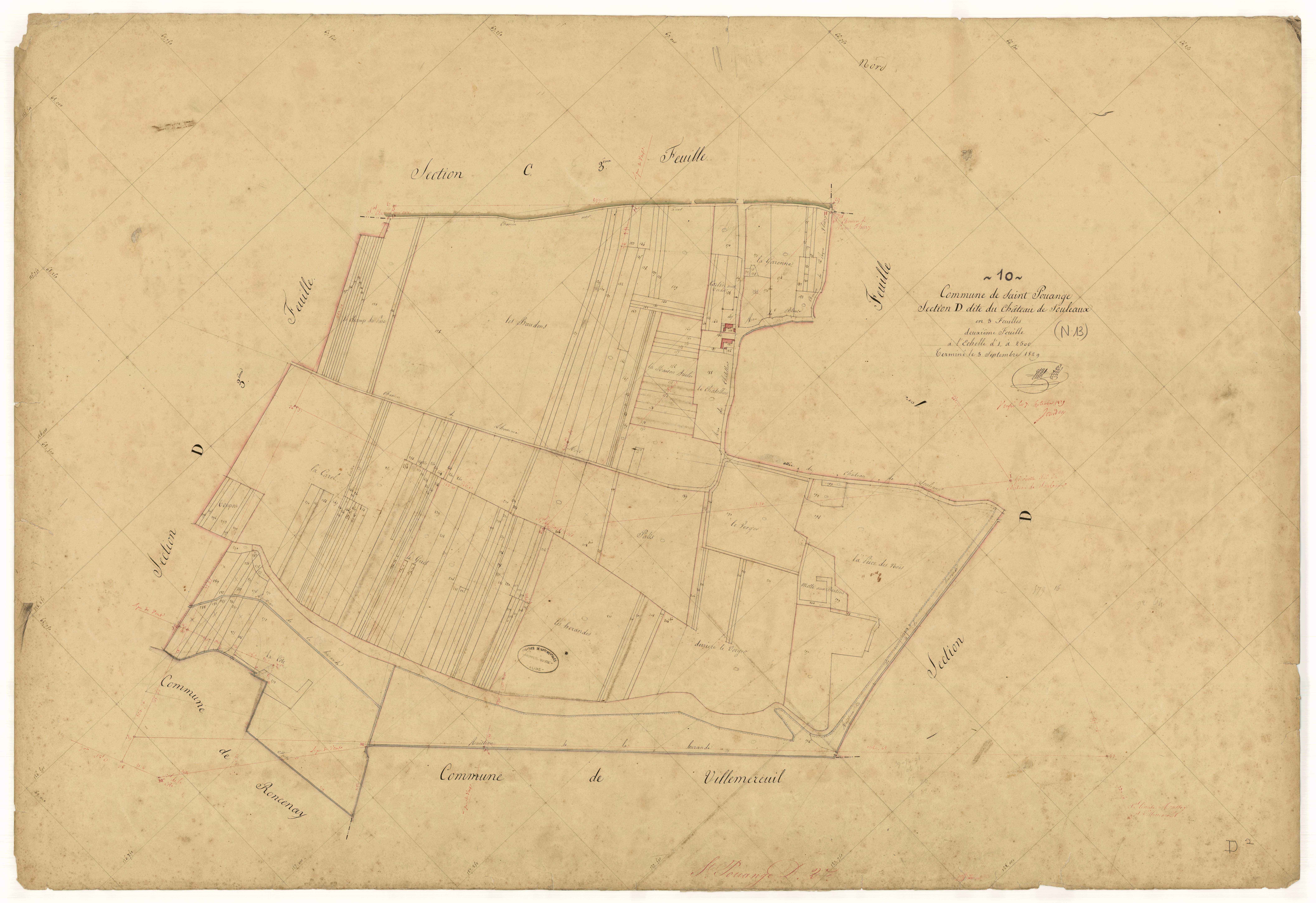 Saint-Pouange, section D dite du Château de Souleaux, feuille n° 2