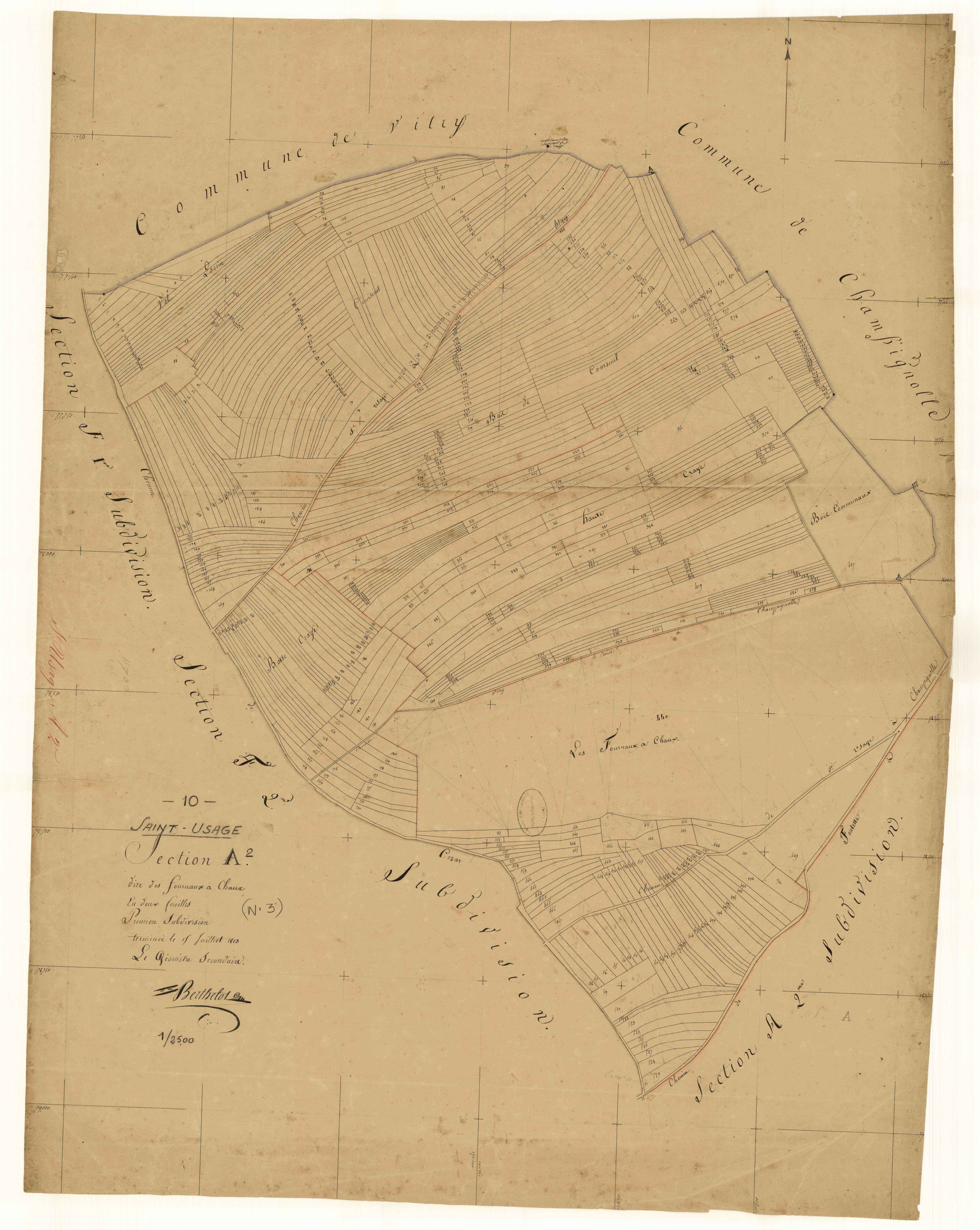 Saint-Usage, section A dite des Fournaux à Chaux, feuille n° 2