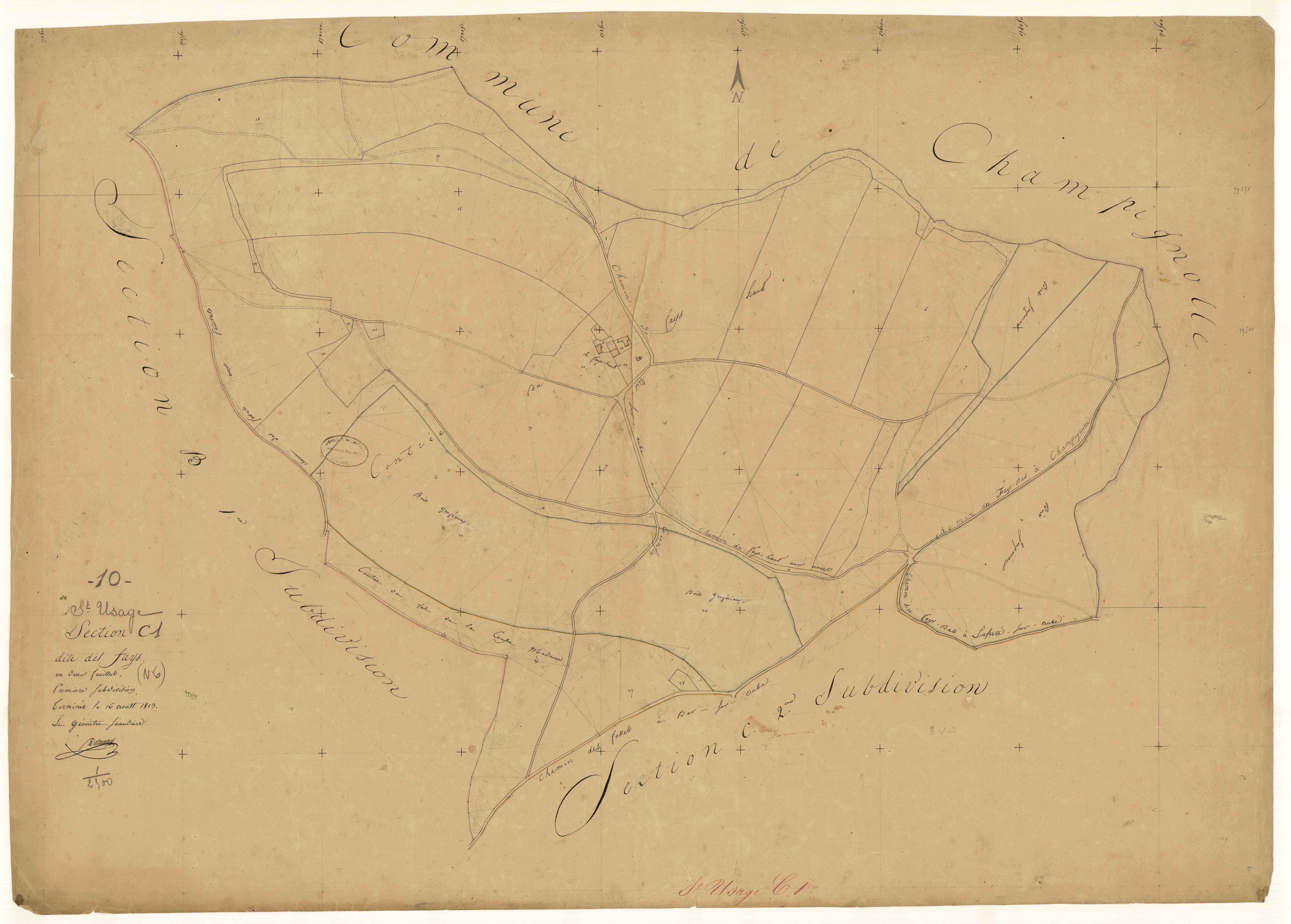 Saint-Usage, section C dite des Fays, feuille n° 1