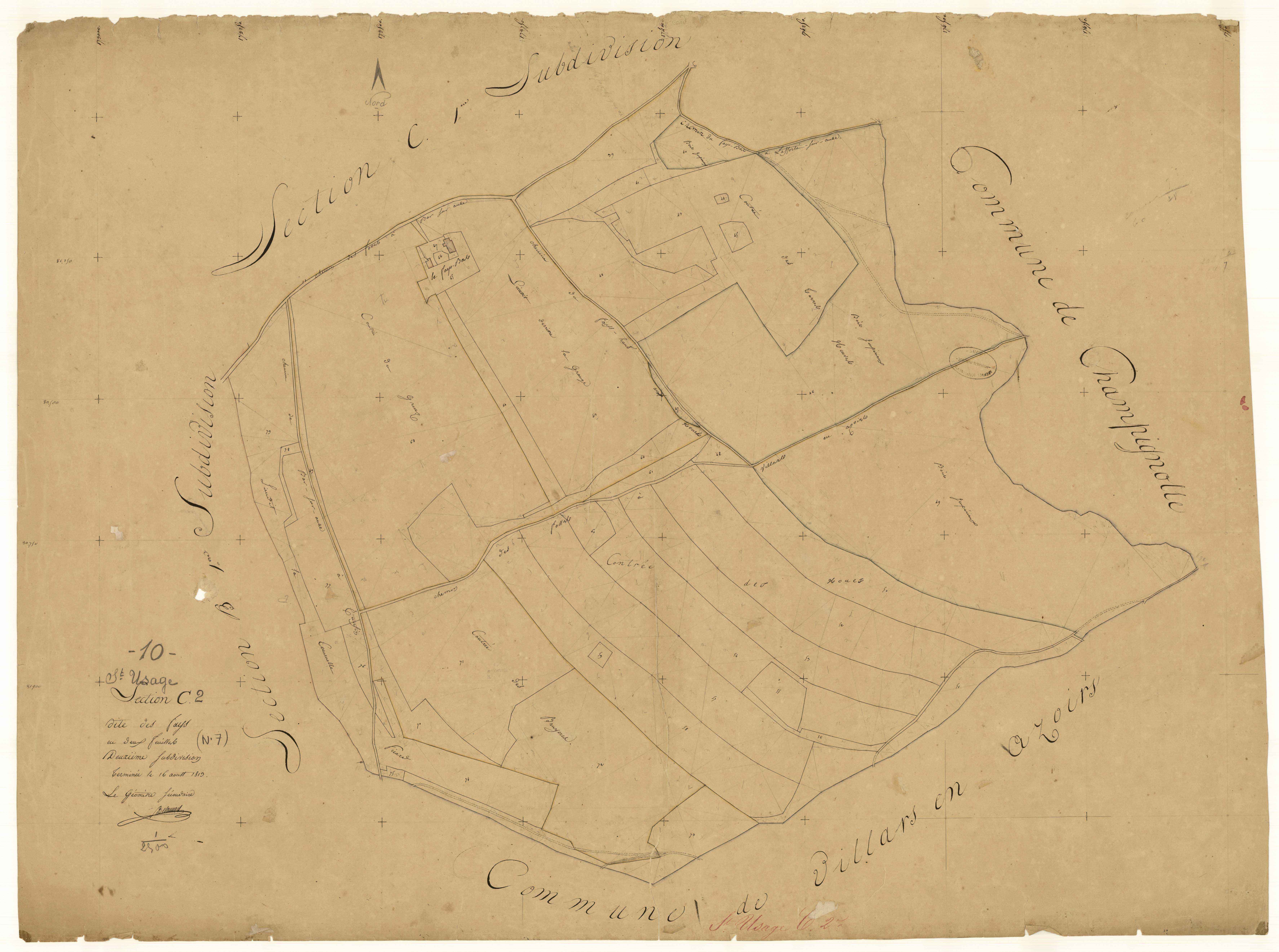 Saint-Usage, section C dite des Fays, feuille n° 2
