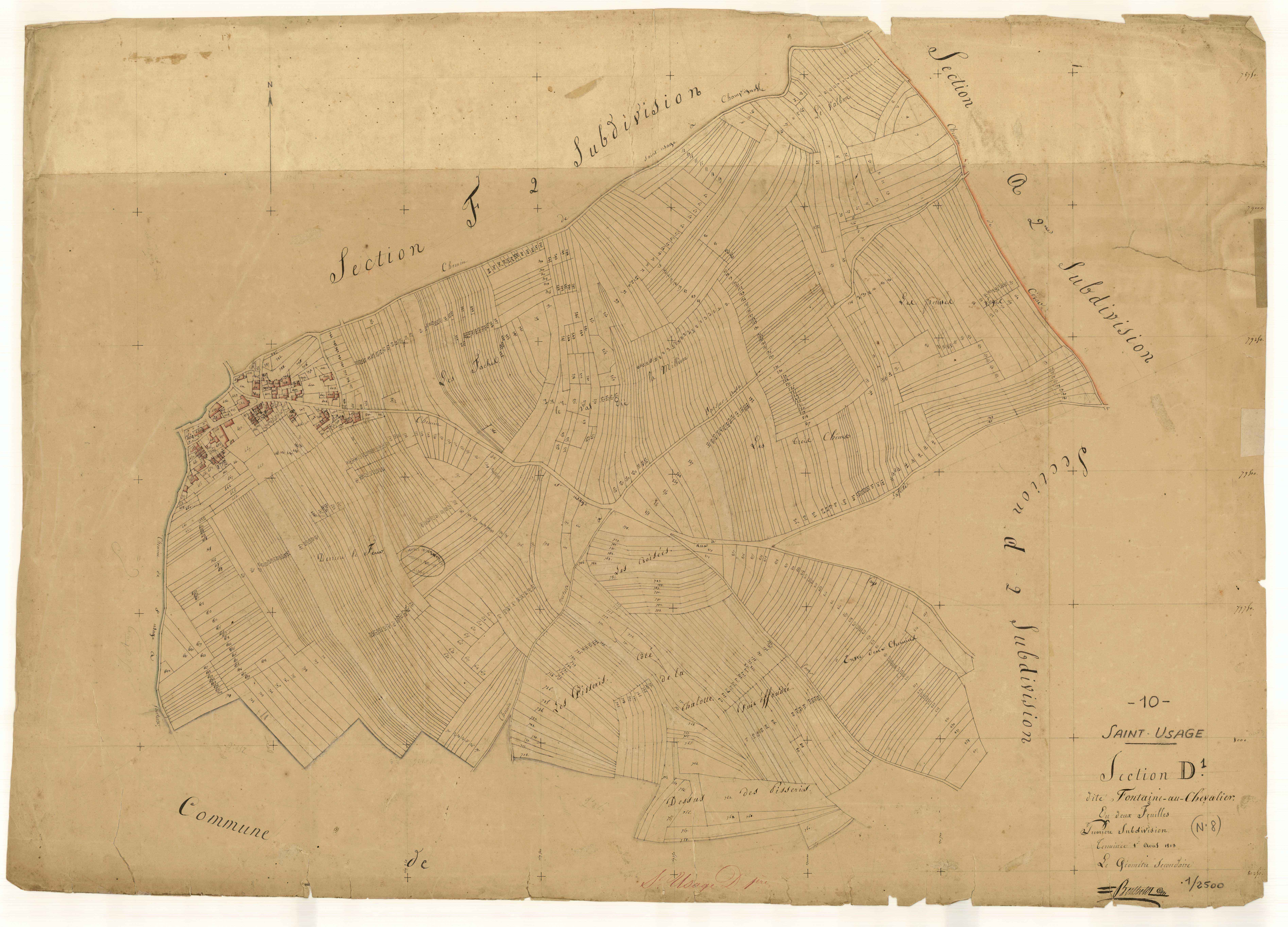 Saint-Usage, section D dite Fontaine au Chevalier, feuille n° 1