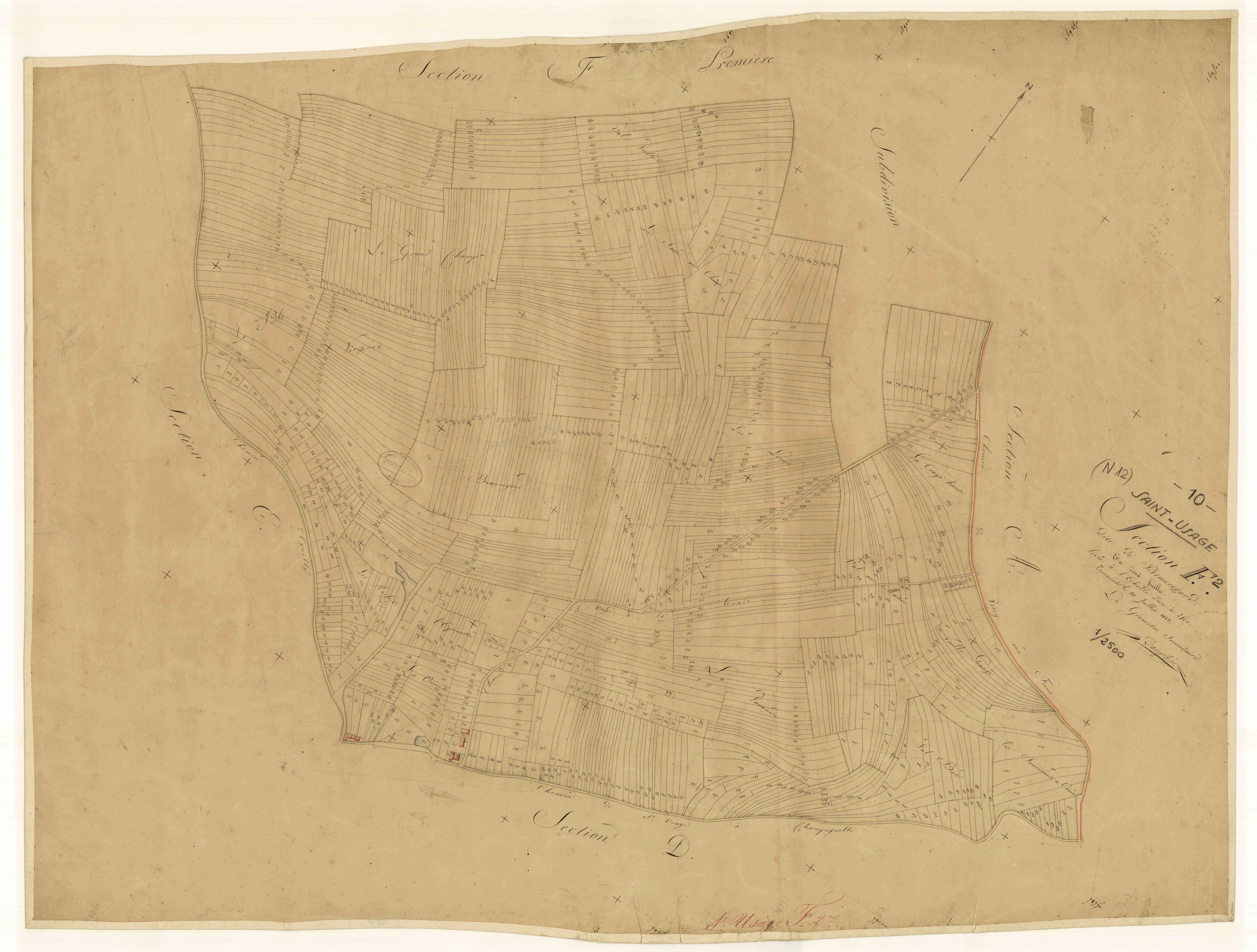Saint-Usage, section F dite de Beauregard, feuille n° 2