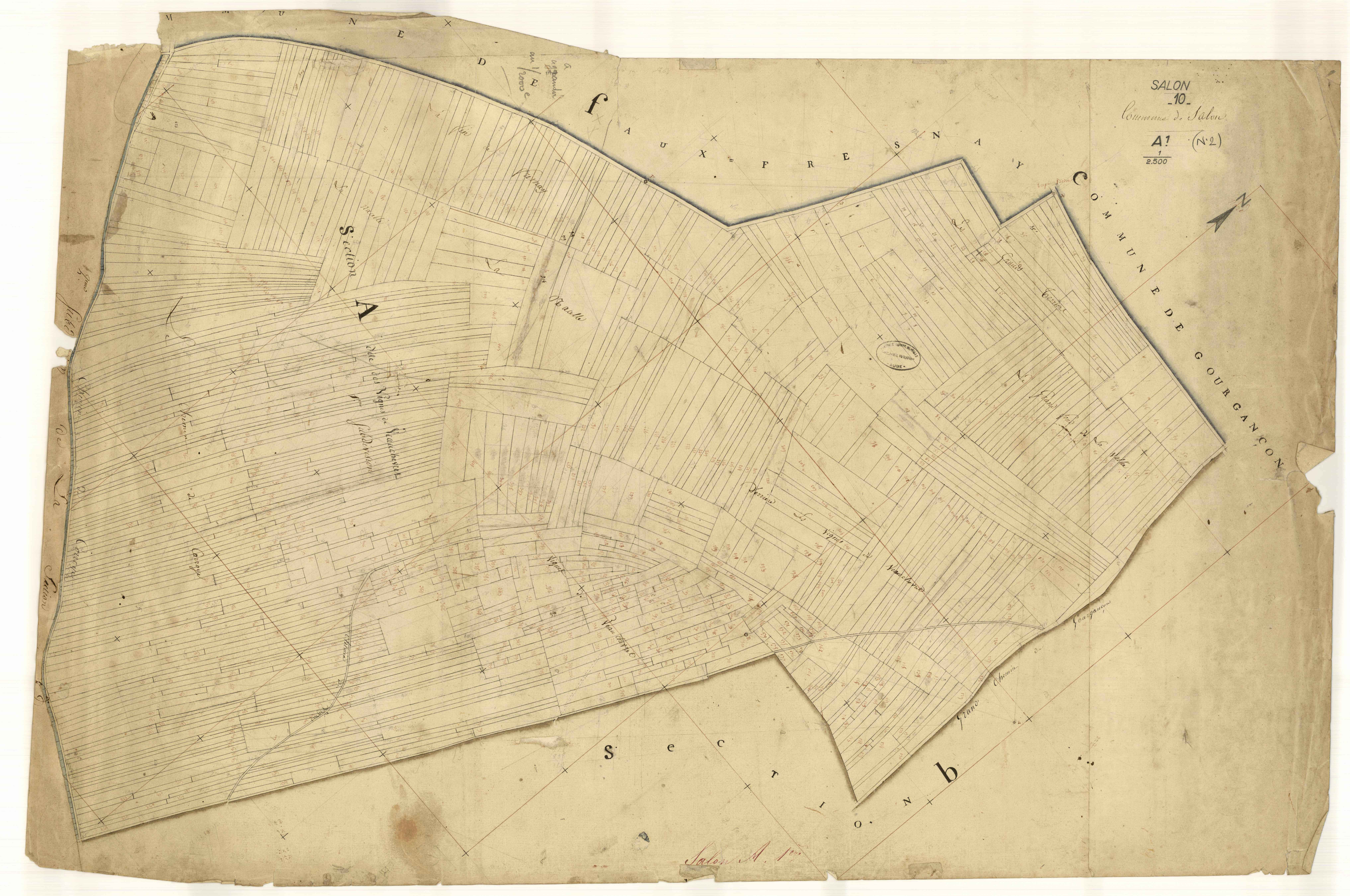 Salon, section A dite des Vignes de Veauchevret, feuille n° 1