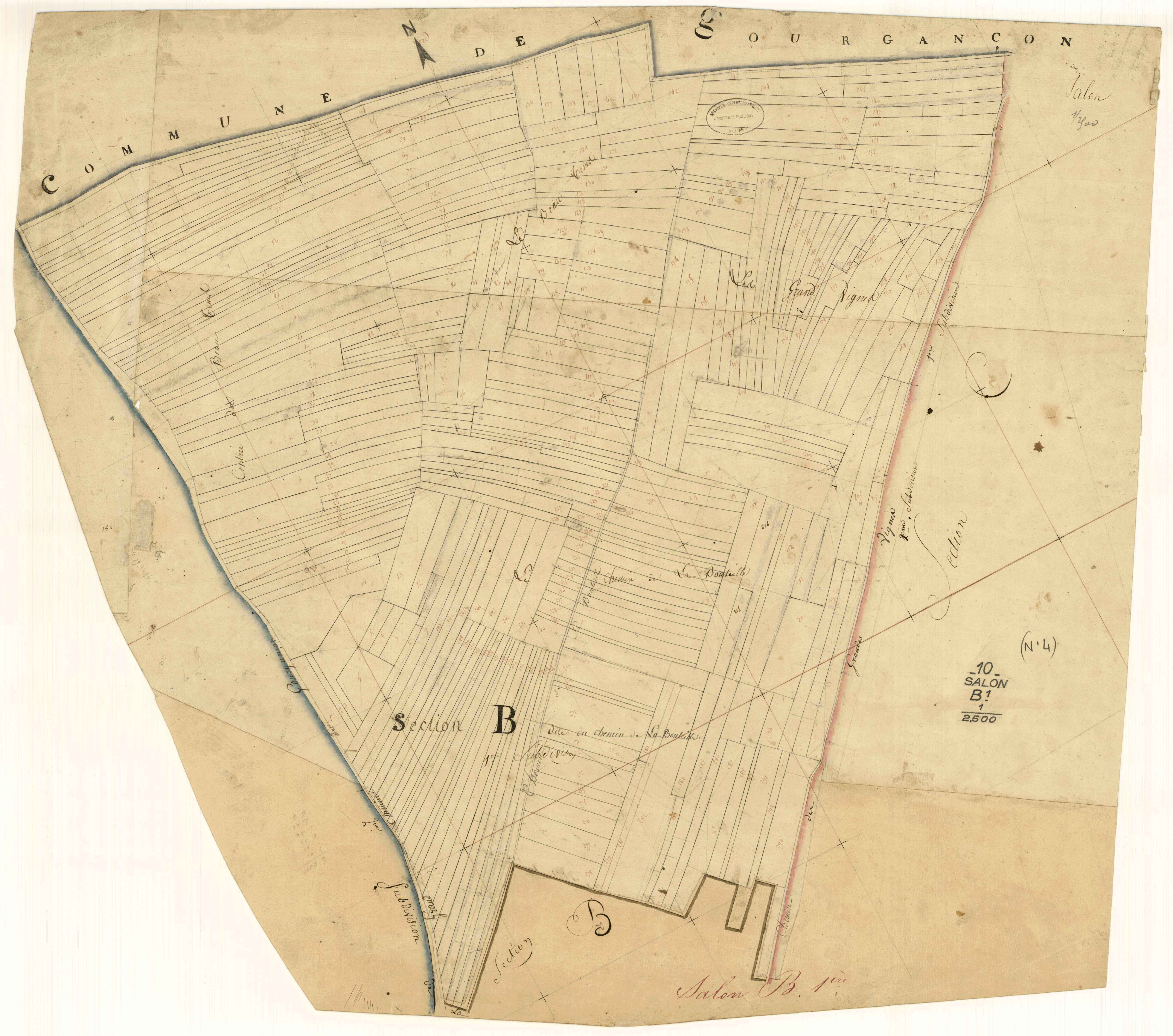 Salon, section B dite du Chemin de la Bouteille, feuille n° 1