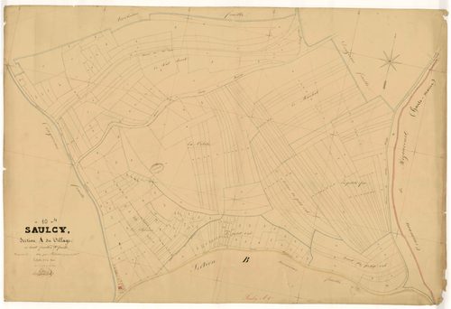 Saulcy, section A dite du Village, feuille n° 4, parcelles n°275-523