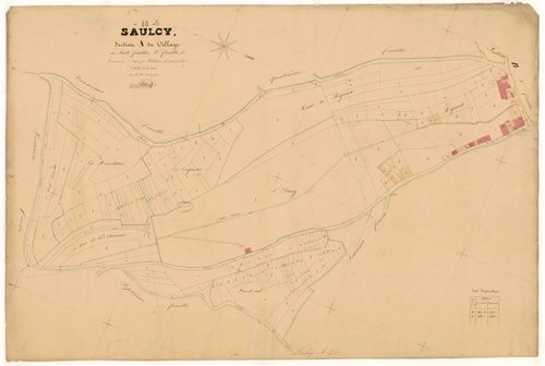 Saulcy, section A dite du Village, feuille n° 5, parcelles n°524-695