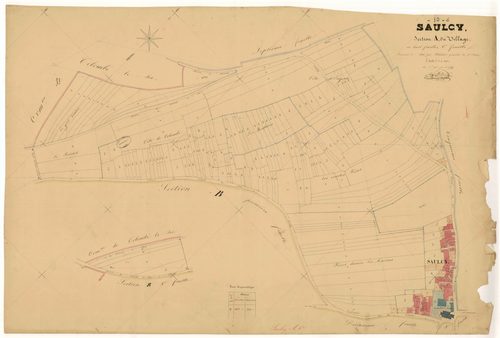 Saulcy, section A dite du Village, feuille n° 6, parcelles n°696-947