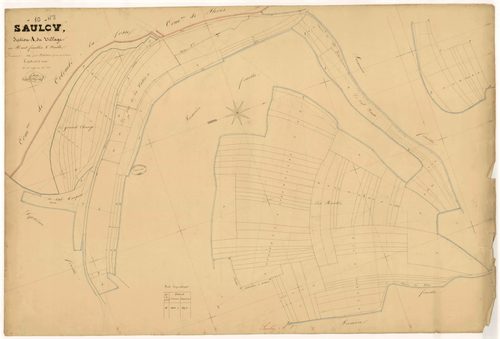 Saulcy, section A dite du Village, feuille n° 8, parcelles n°1093-1210