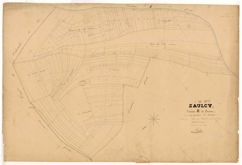 Saulcy, section B dite de Cornet, feuille n° 1, parcelles n°1-157