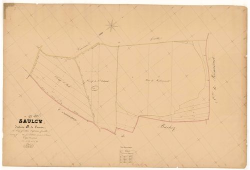 Saulcy, section B dite de Cornet, feuille n° 7, parcelles n°786-807