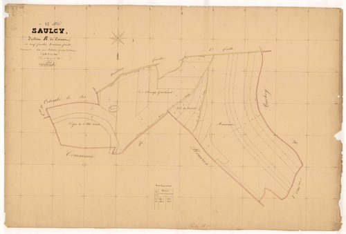 Saulcy, section B dite de Cornet, feuille n° 8, parcelles n°808-830