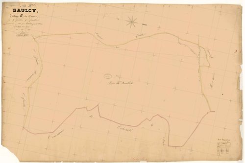 Saulcy, section B dite de Cornet, feuille n° 9, parcelles n°831-832