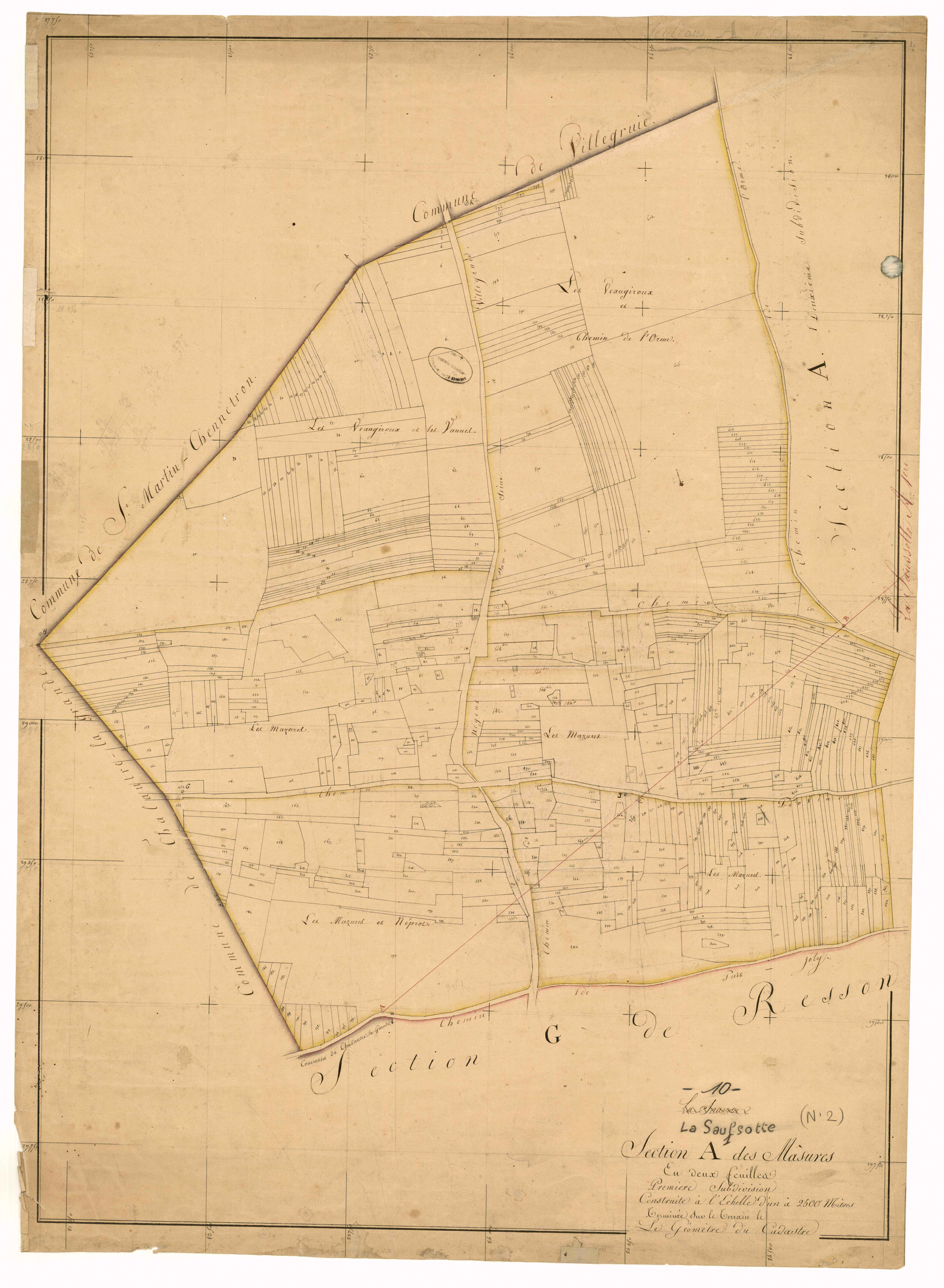 La Saulsotte, section A dite des Masures, feuille n° 1