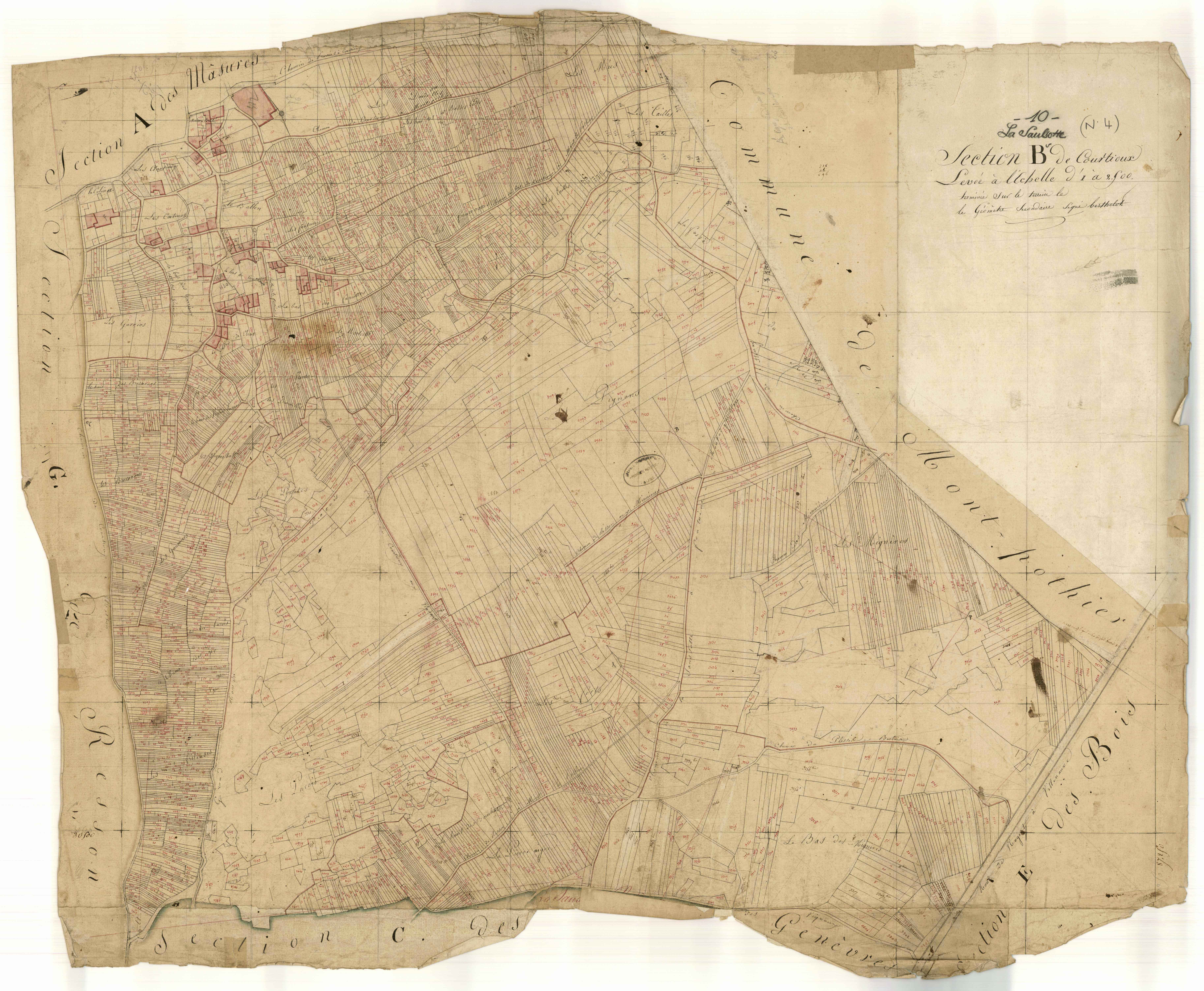 La Saulsotte, section B dite de Courtioux, feuille n° 1