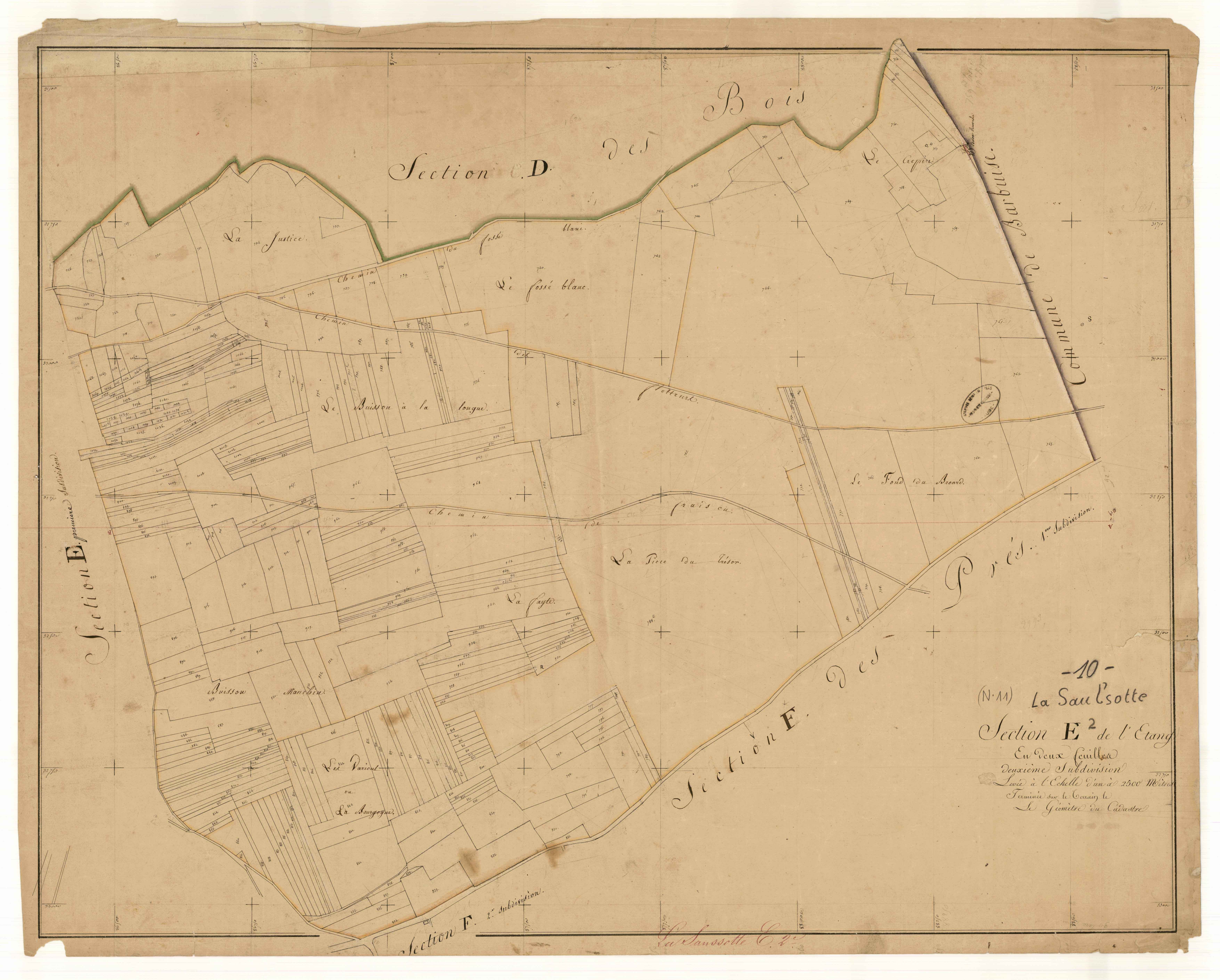 La Saulsotte, section E dite de l'Etang, feuille n° 2