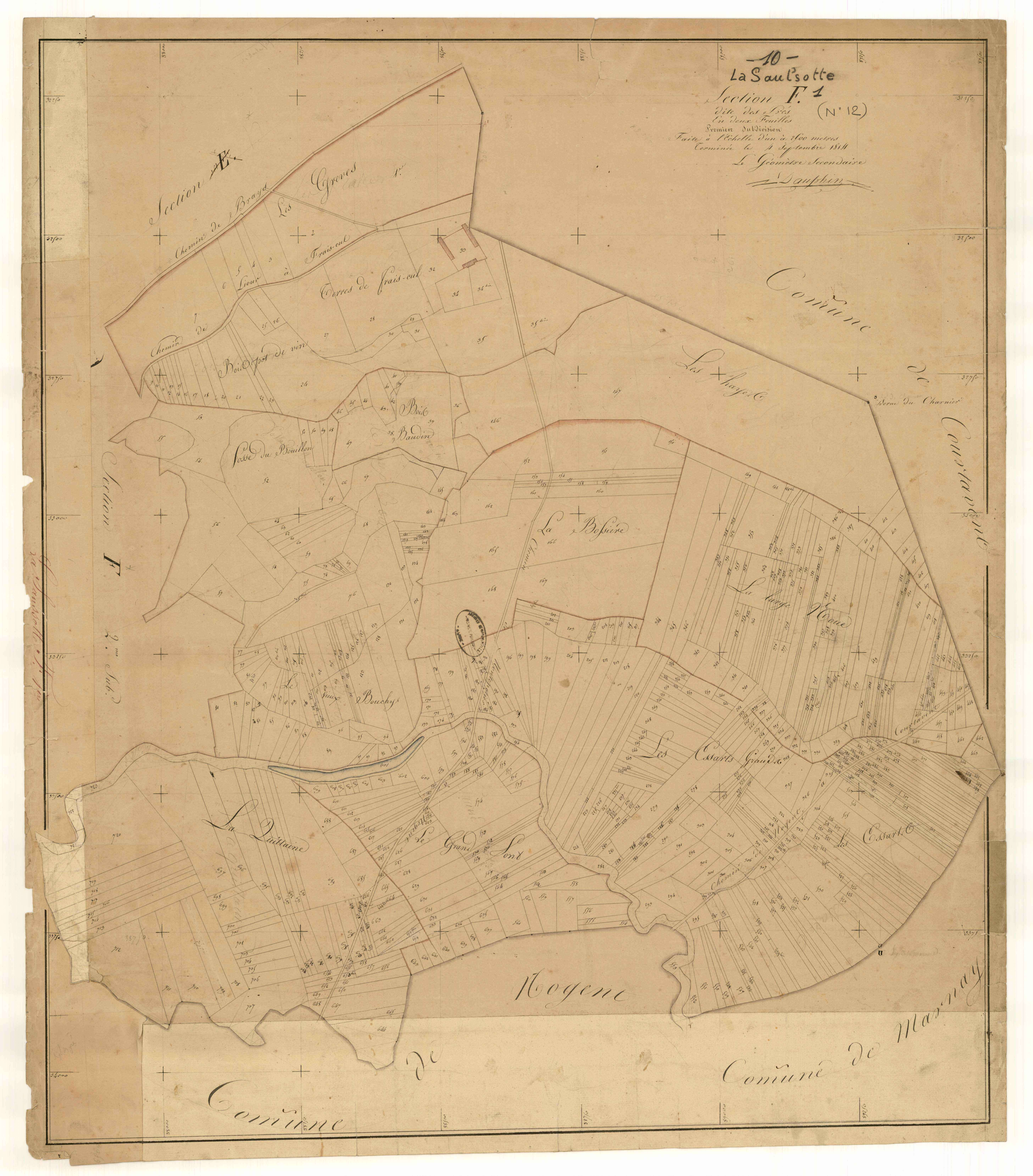 La Saulsotte, section F dite des Prés, feuille n° 1