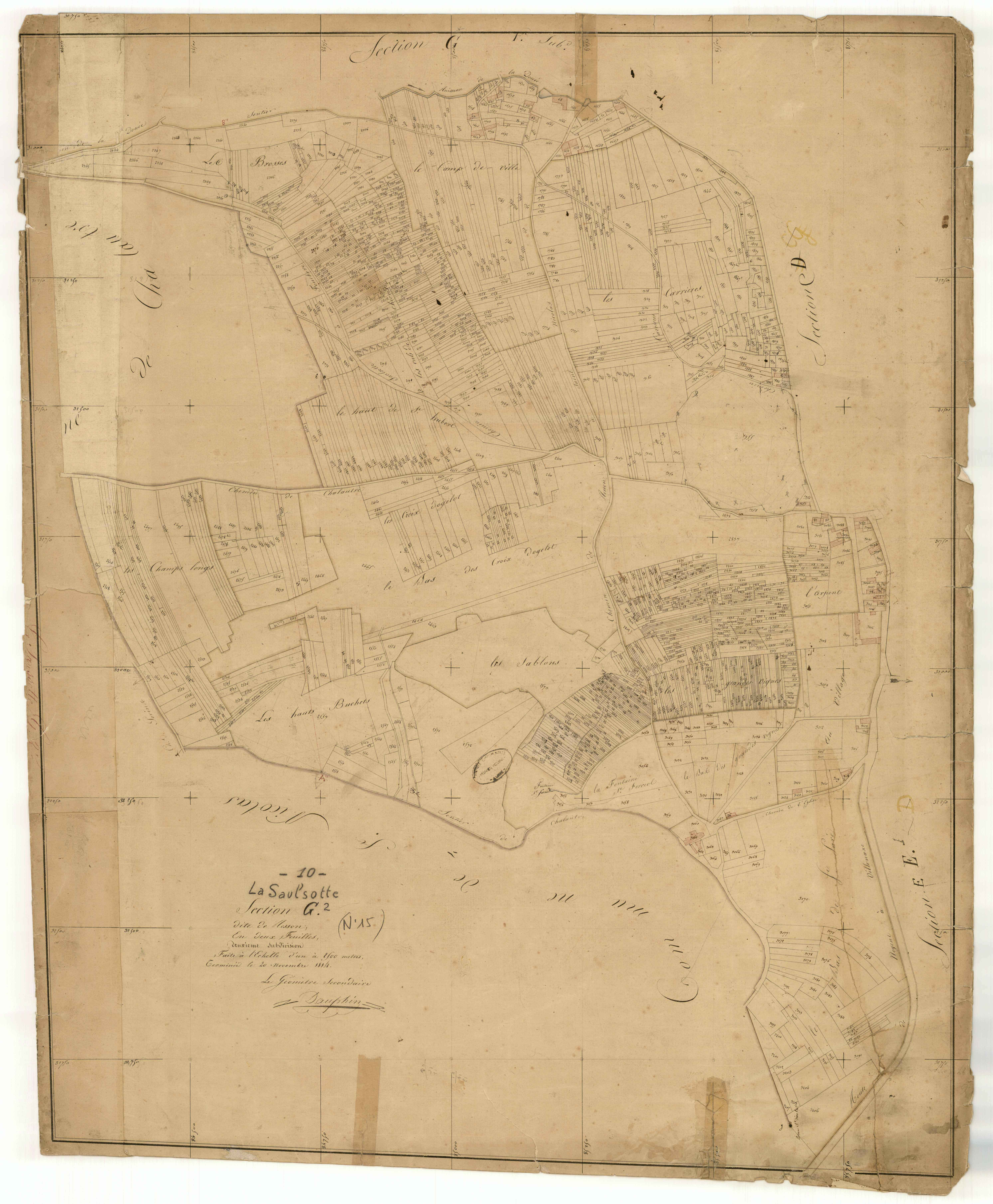 La Saulsotte, section G dite de Resson, feuille n° 2