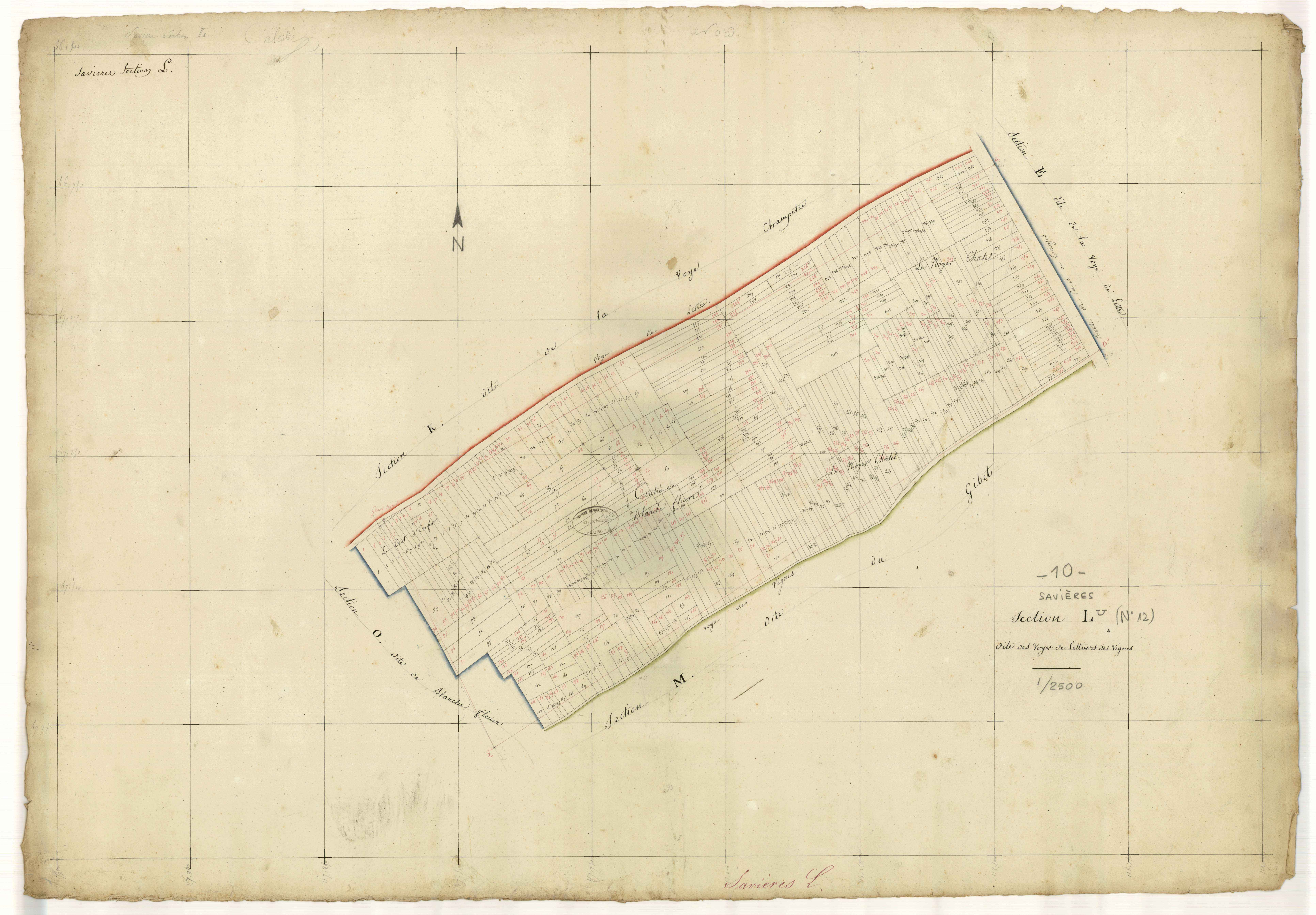 Savières, section L dite des Voyes de Lettres et des Vignes