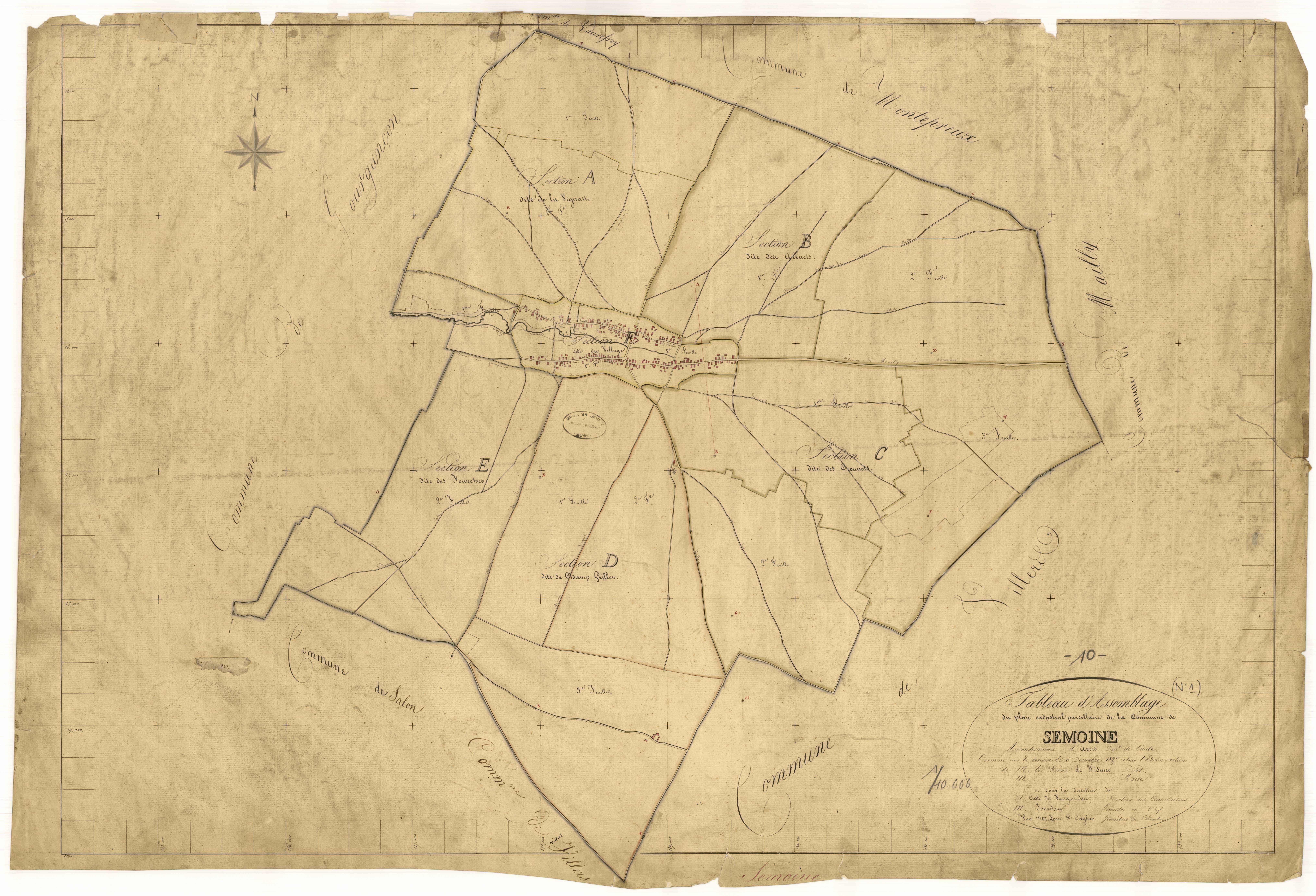 Semoine, tableau d'assemblage