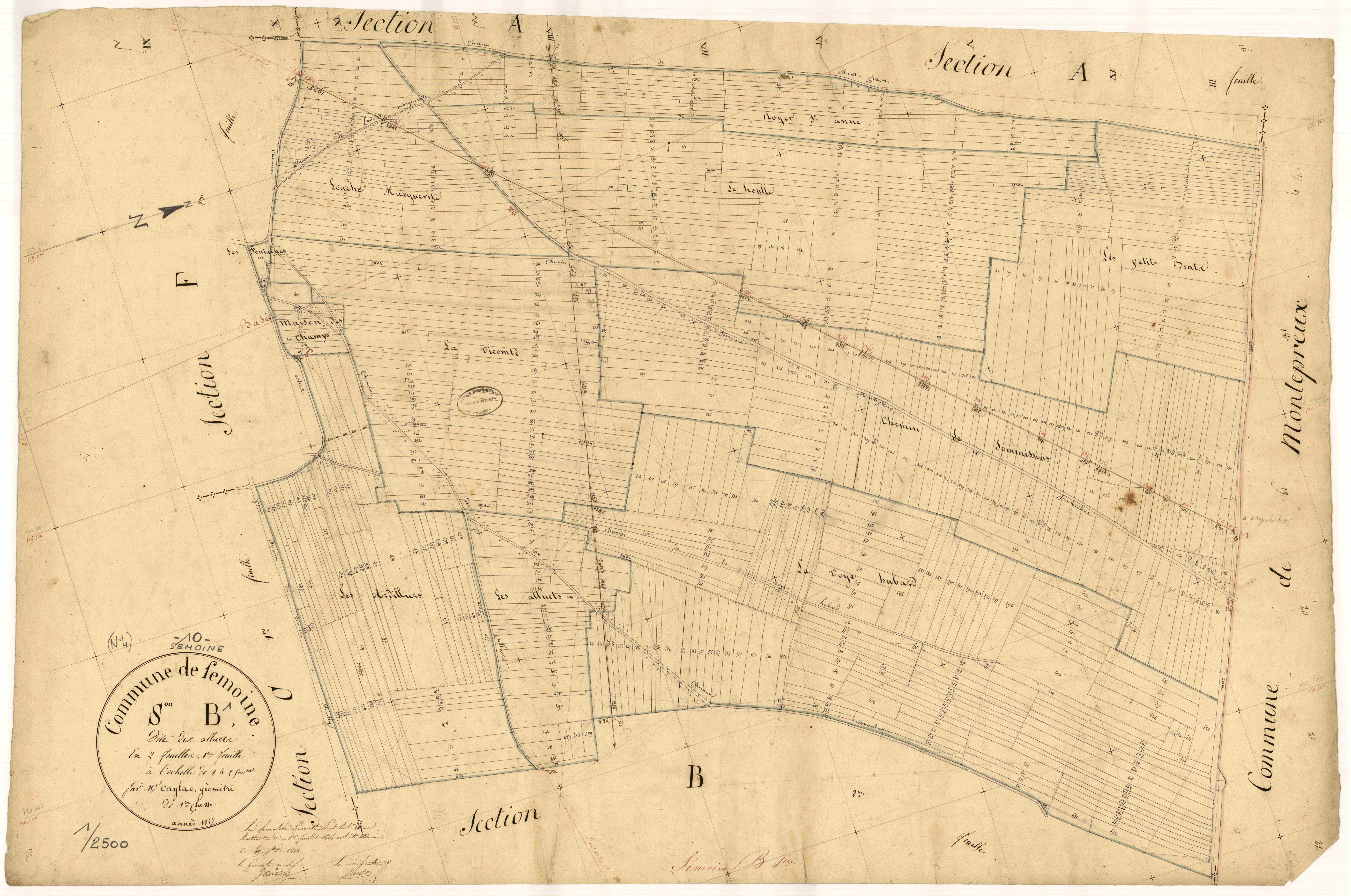Semoine, section B dite des Alluets, feuille n° 1