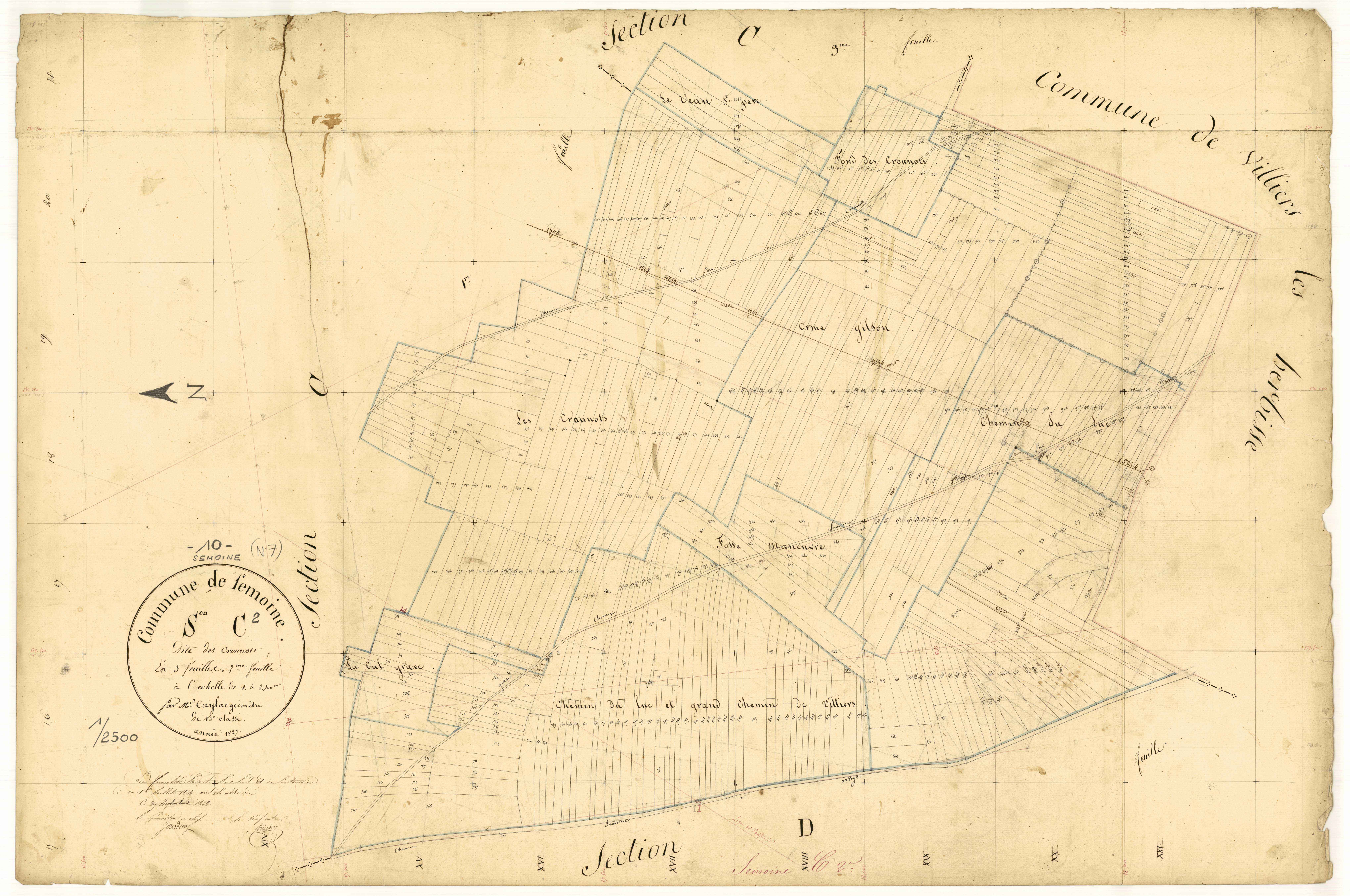 Semoine, section C dite des Crounots, feuille n° 2