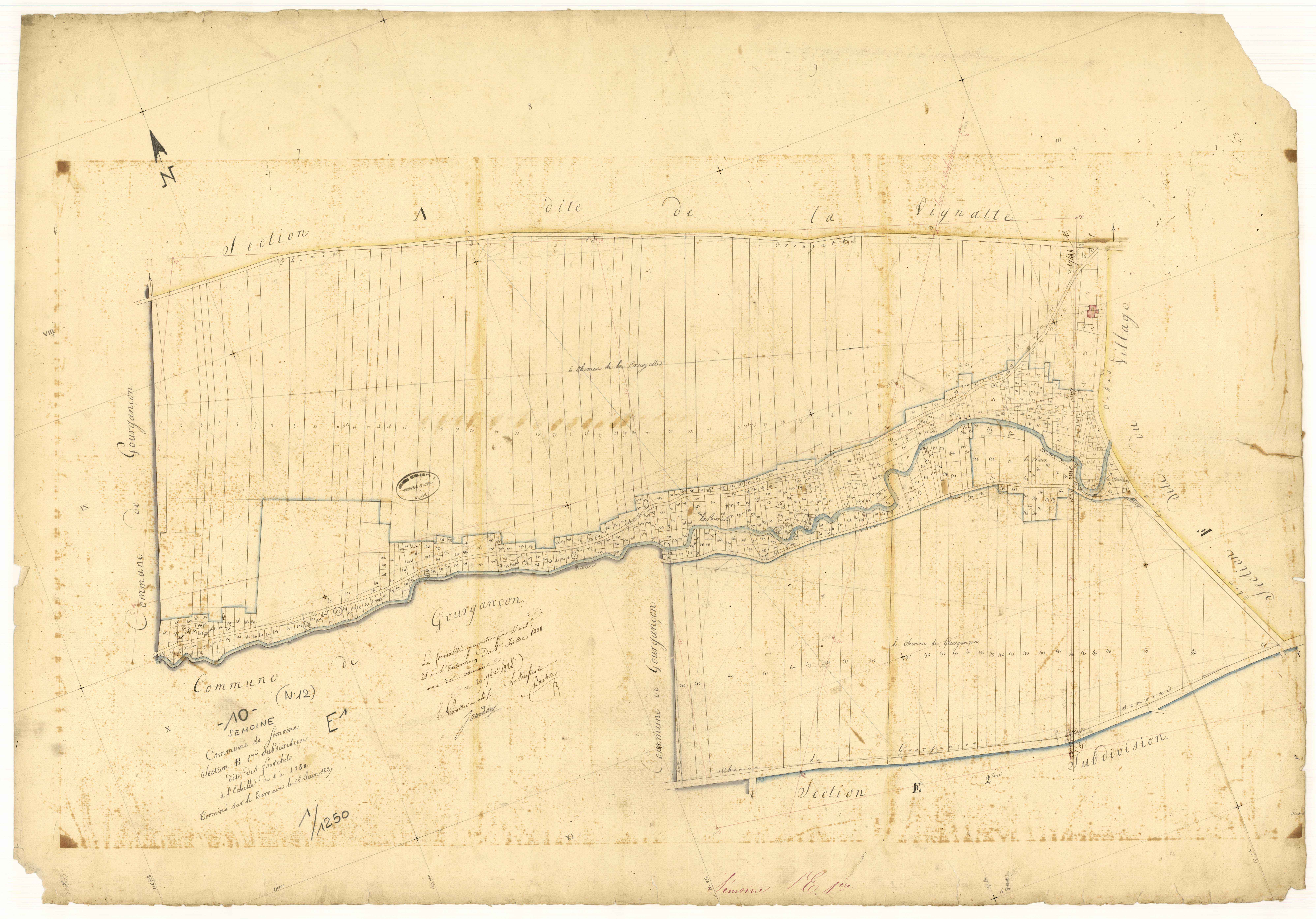 Semoine, section E dite des Fourches, feuille n° 1